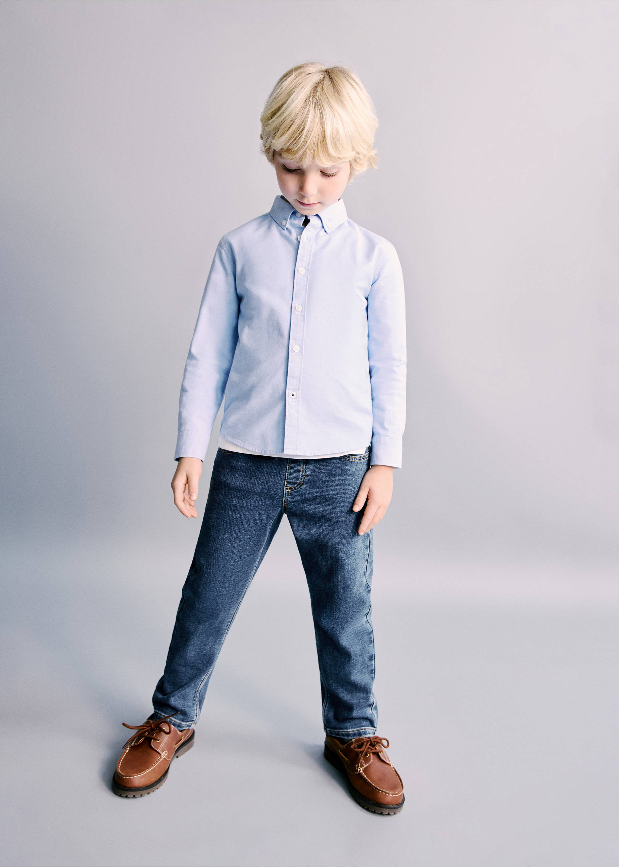 Jeans slim fit cordón - Plano general, Azul oscuro. Ref: 27041241-00.