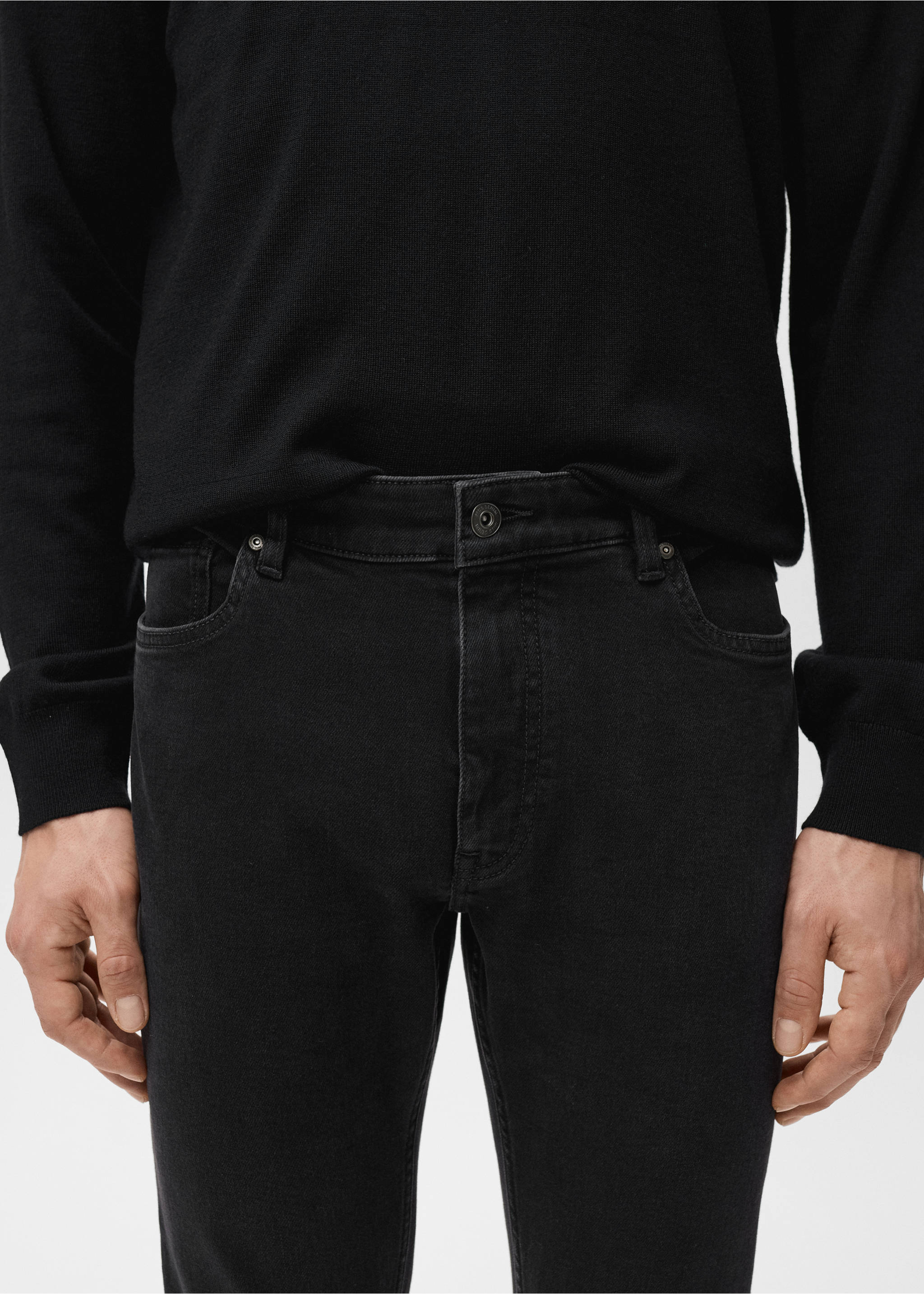 Jude skinny-fit jeans - Details of the article 1, Black denim. Ref: 27041243-00.