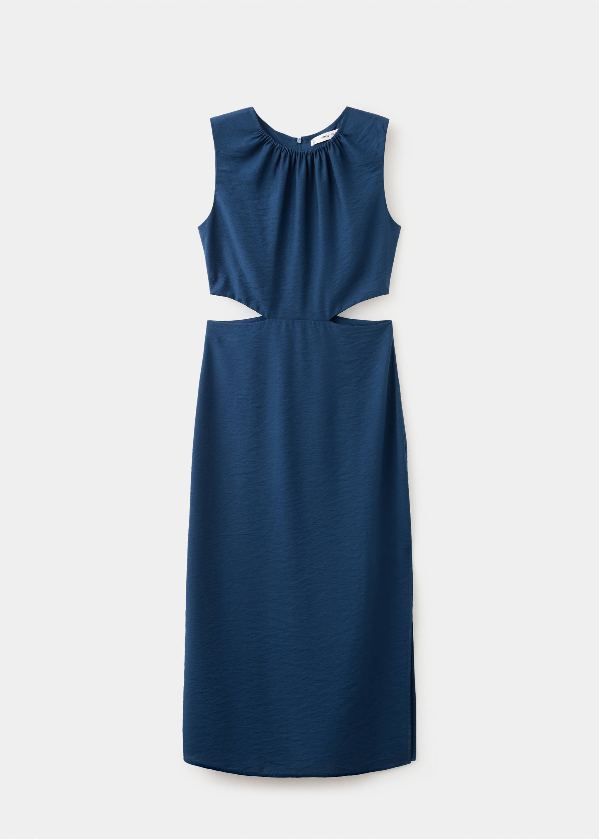 Crinkled-effect dress with cut-out - Article without model, Navy. Ref: 27041244-00.