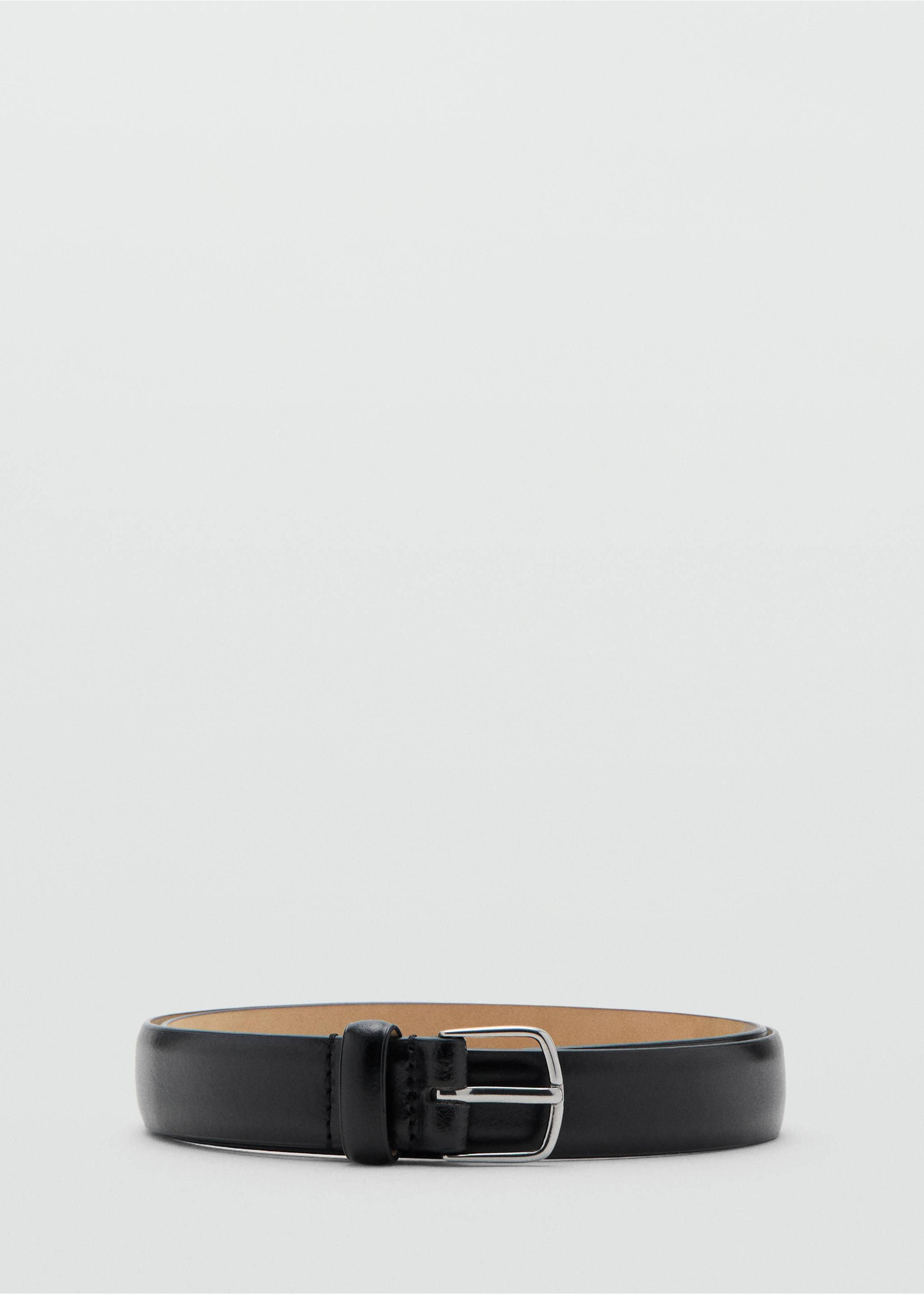 Buckle leather belt - Article without model, Black. Ref: 27041246-00.