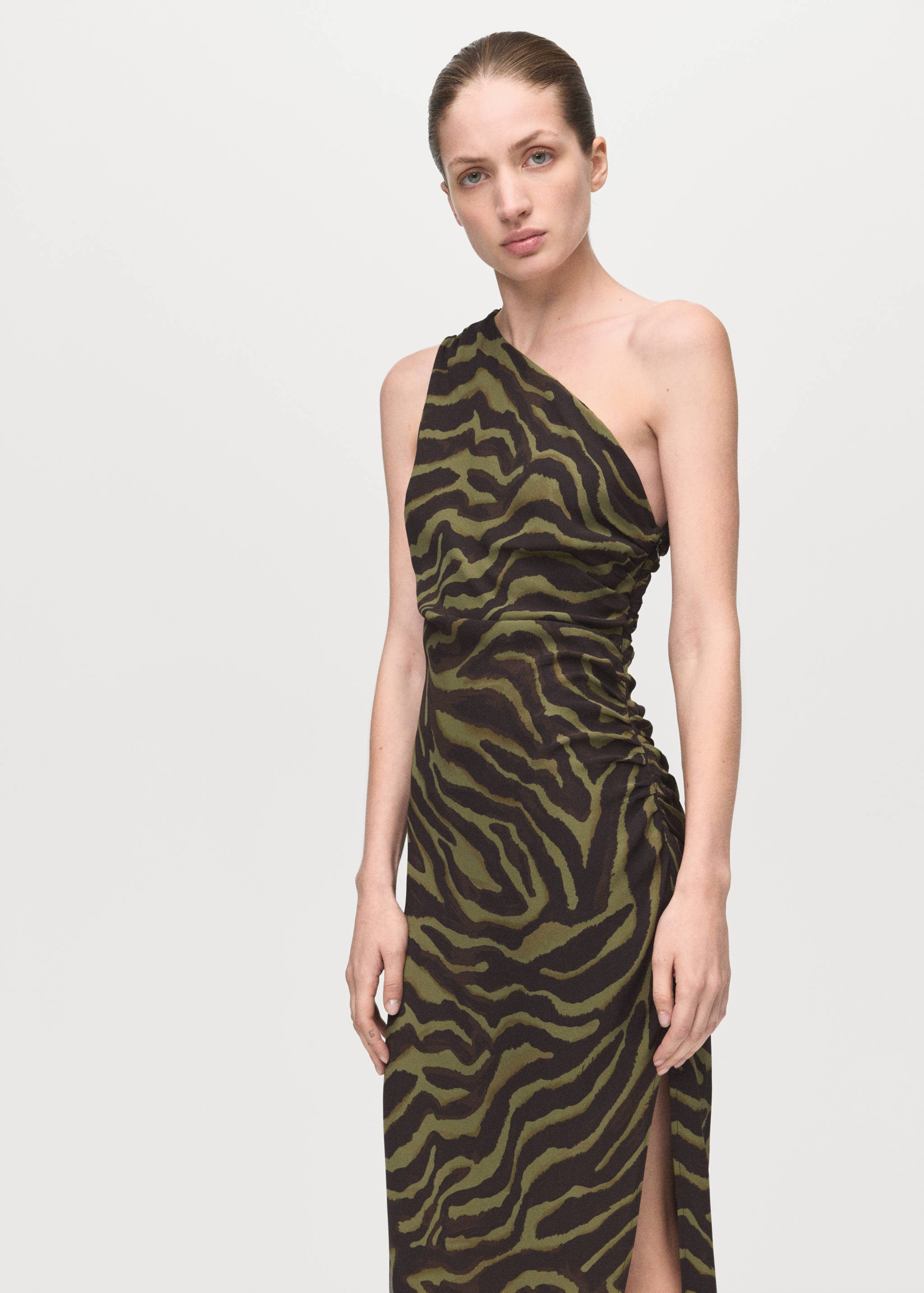 Printed asymmetrical dress - Medium plane
