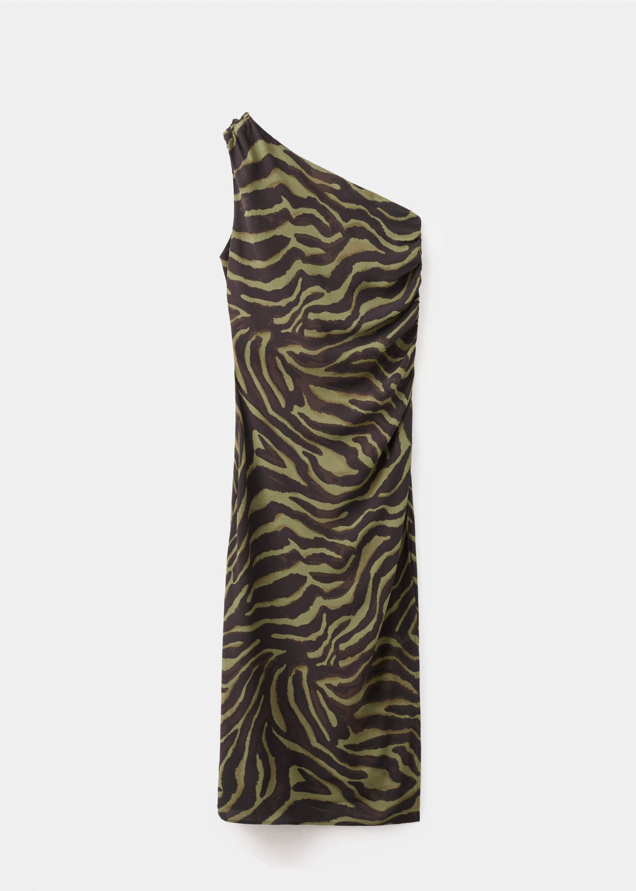 Printed asymmetrical dress - Article without model, Green. Ref: 27041248-00.