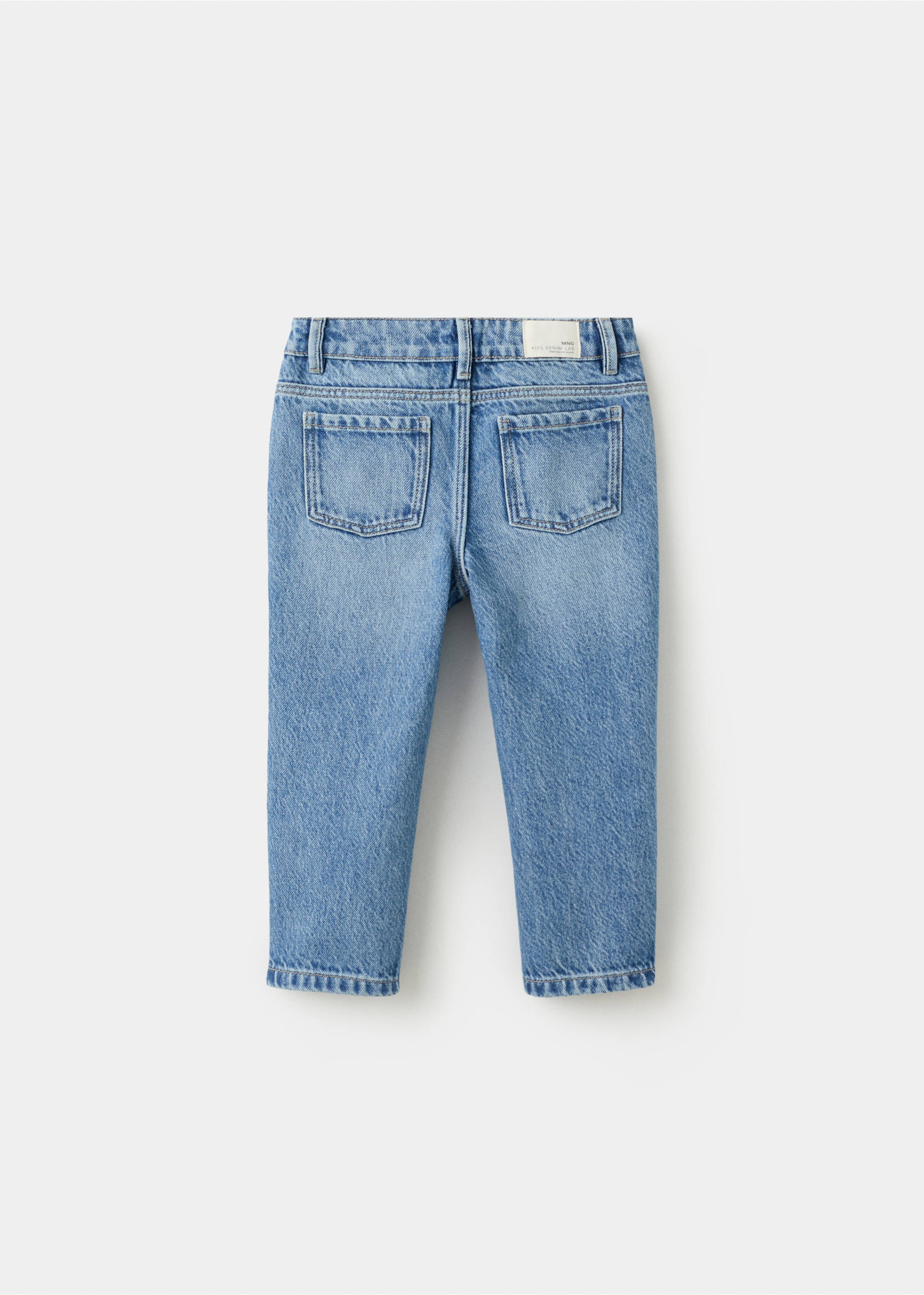 Jeans rectos algodón - Reverso del artículo, Azul medio. Ref: 27041251-00.