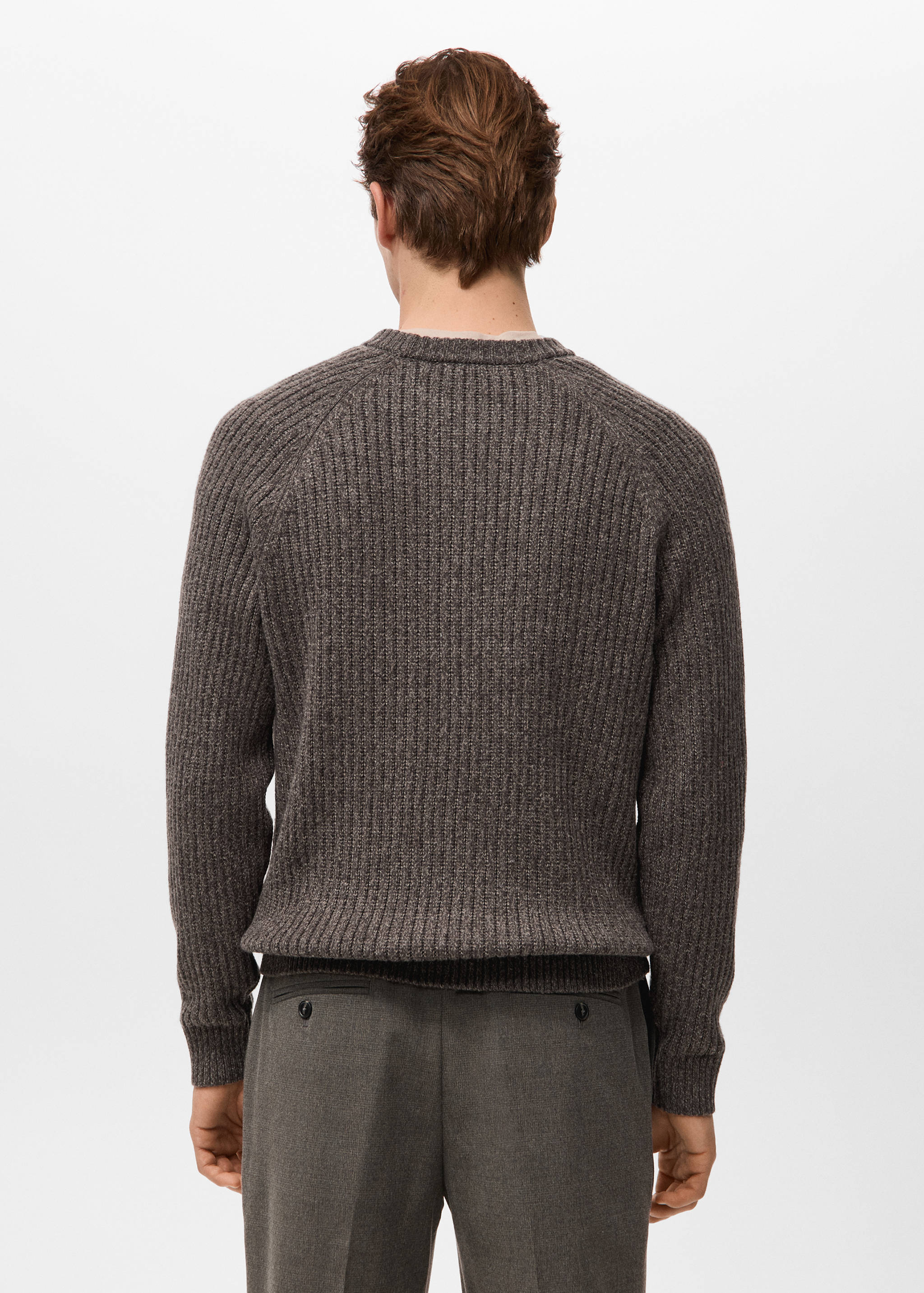 Jersey punto canalé mezcla lana - Reverso del artículo