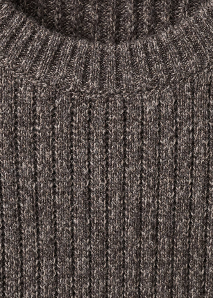 Wool-blend rib-knit sweater — Chocolate