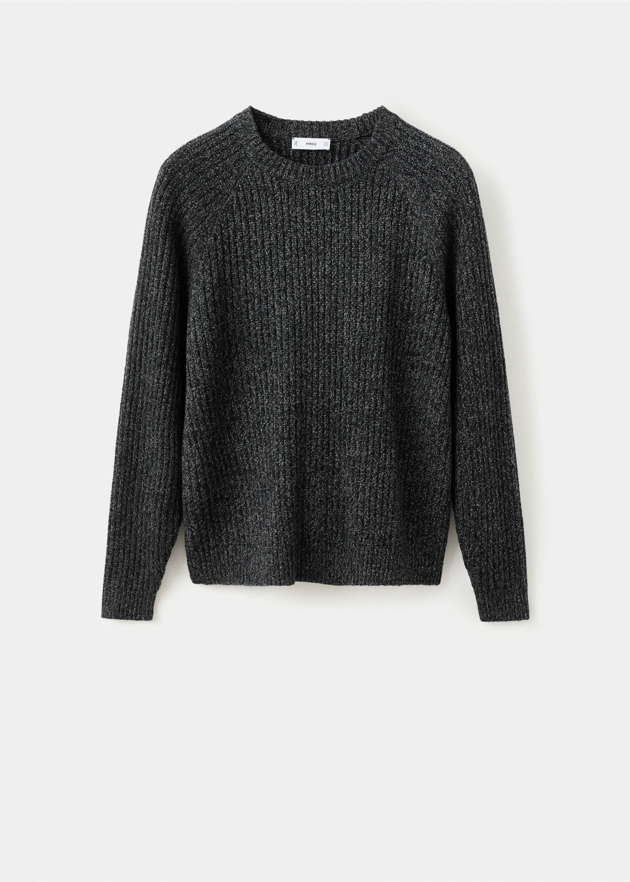 Wool-blend rib-knit sweater - Article without model, Dark Heather Grey. Ref: 27041252-00.