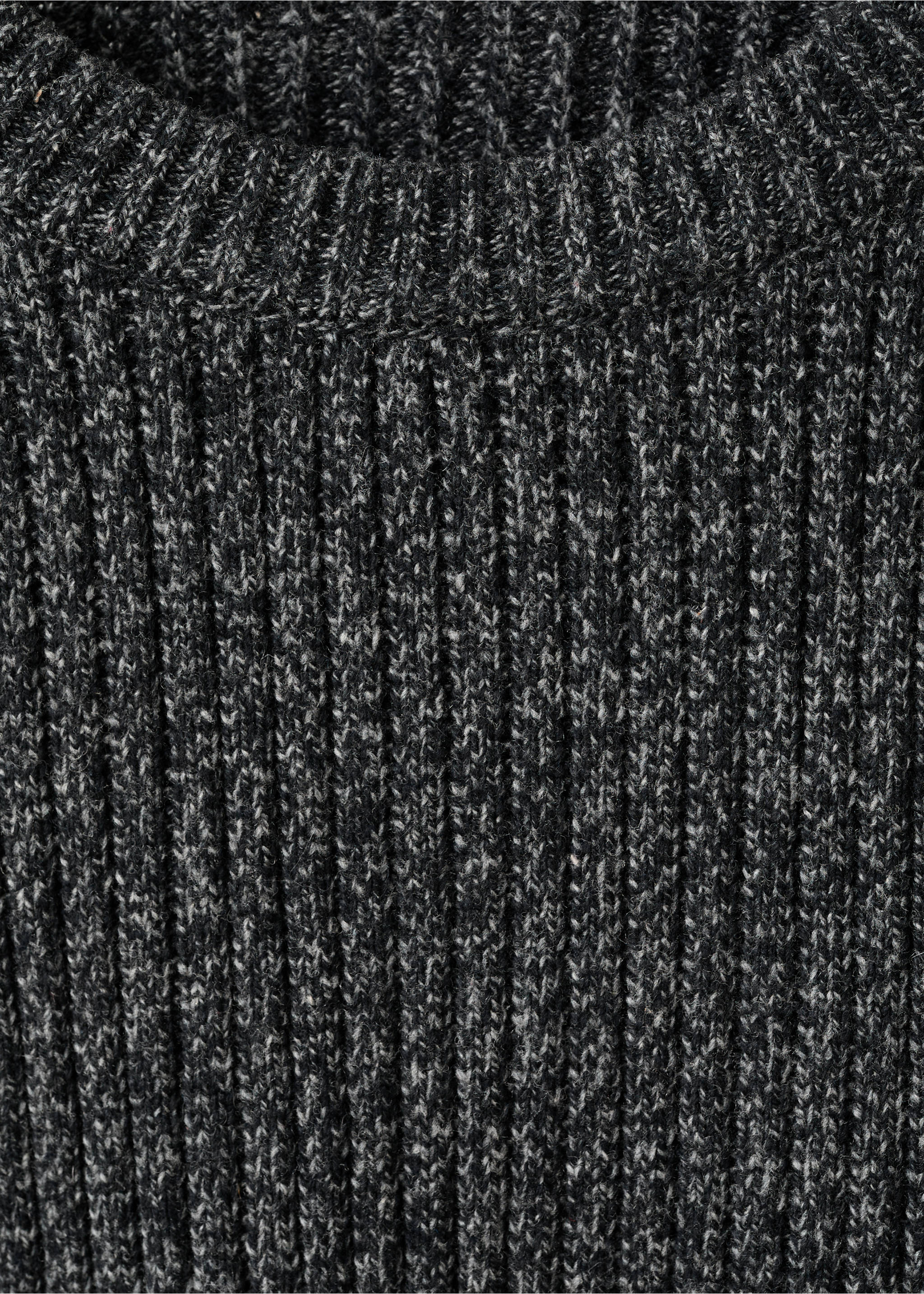 Wool-blend rib-knit sweater - Details of the article 8, Dark Heather Grey. Ref: 27041252-00.