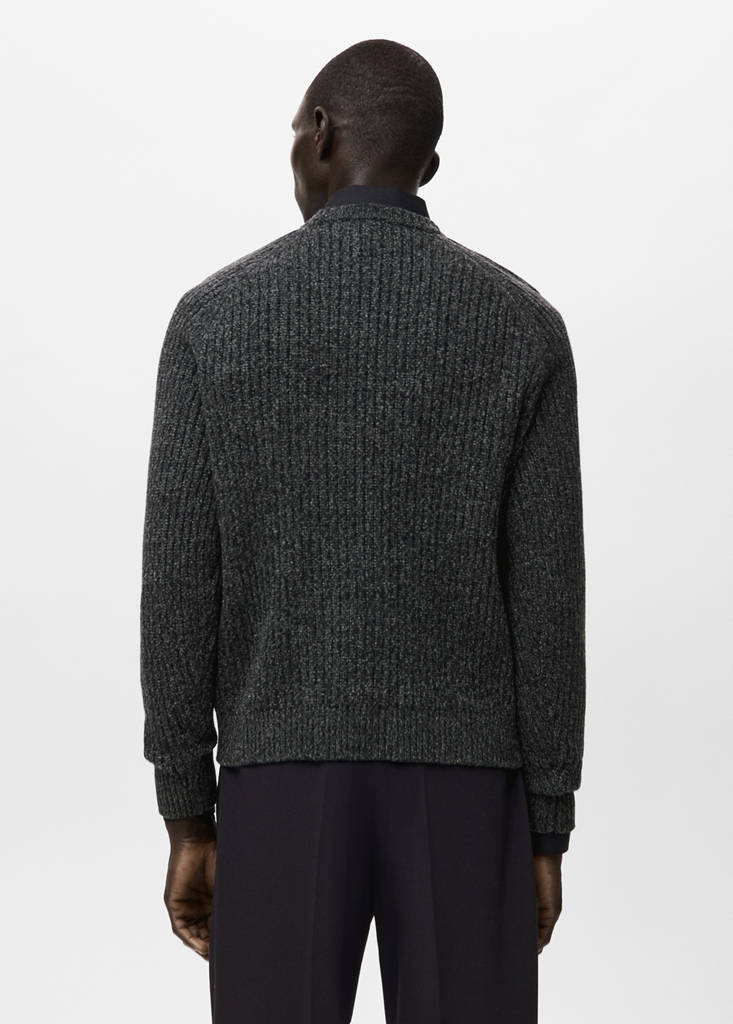 Wool-blend rib-knit sweater — Dark Heather Grey
