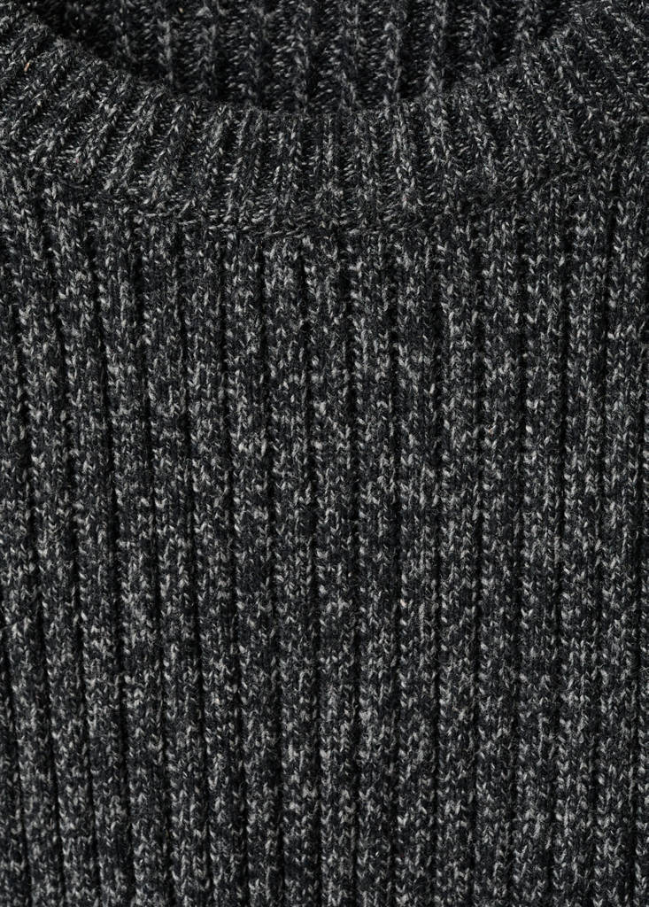 Wool-blend rib-knit sweater — Dark Heather Grey