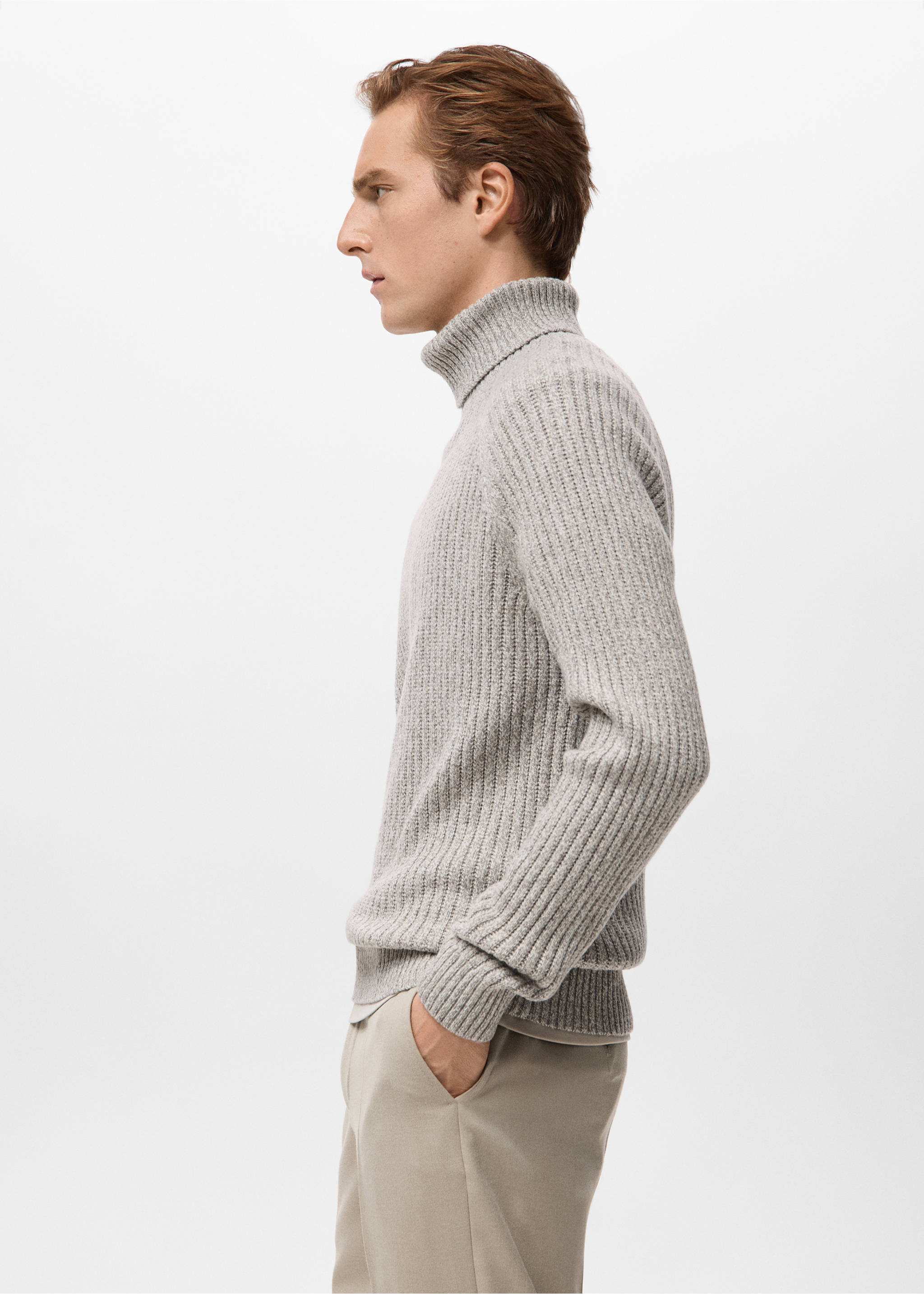 羊毛混纺高领毛衣 - null, 米黄色. Ref: 27041253-00.