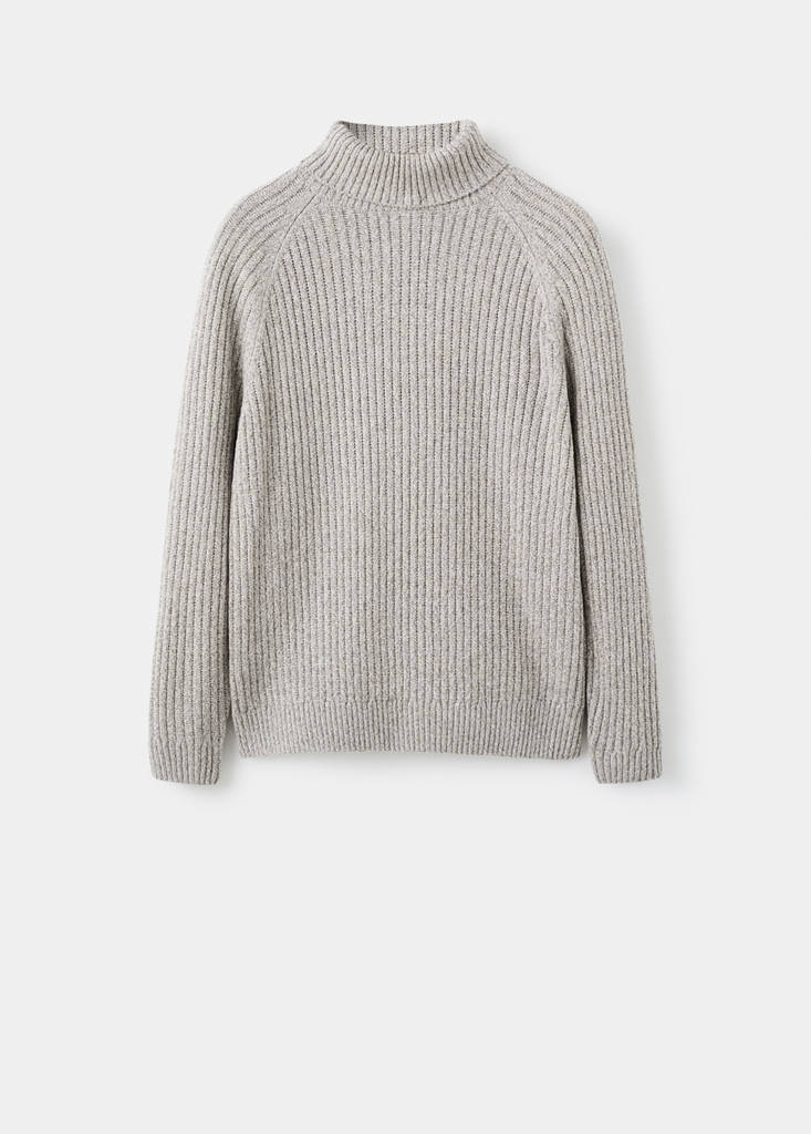 Wool-blend turtleneck sweater — Beige