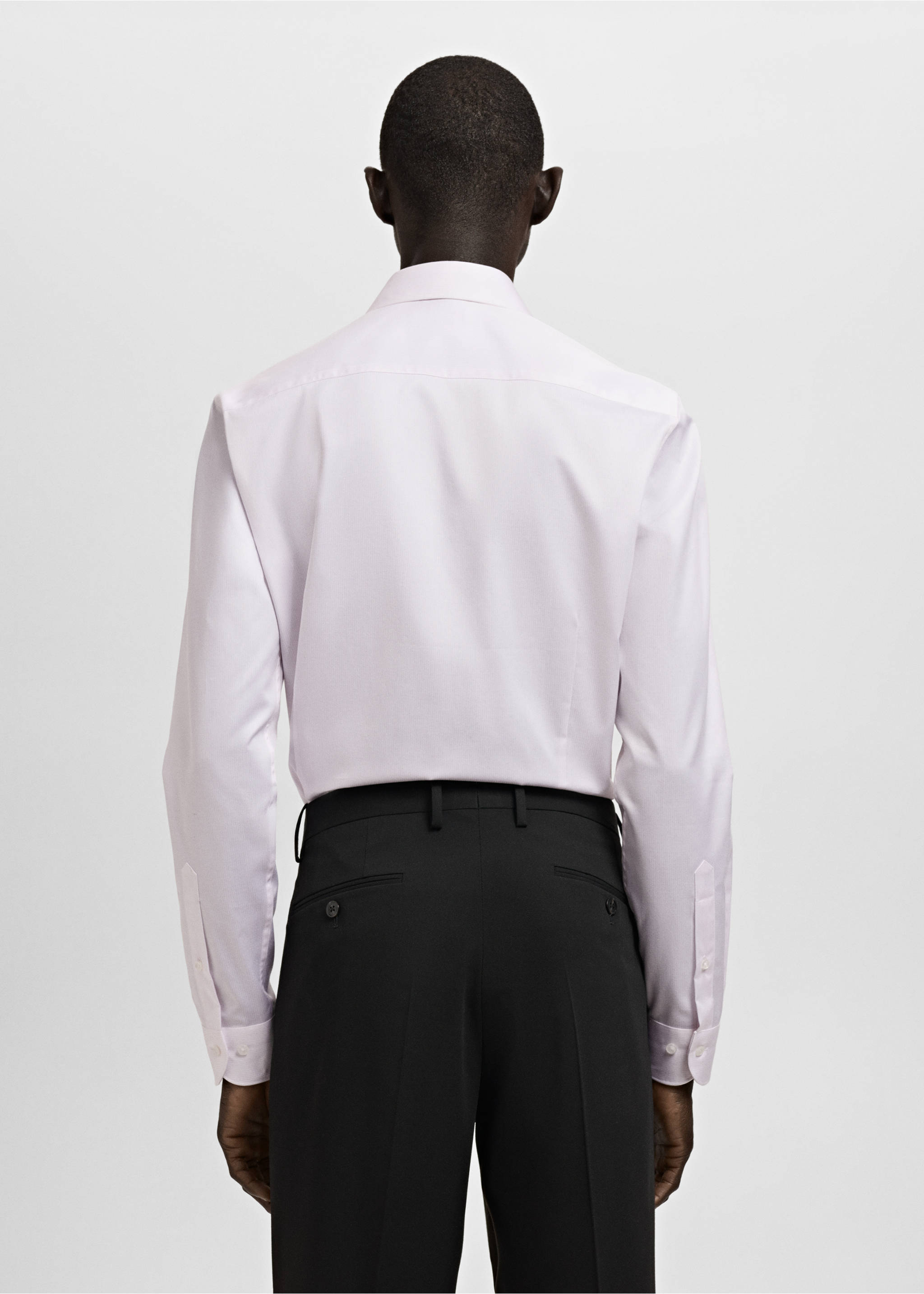 Костюмная рубашка slim fit 100% хлопок - Обратная сторона изделия, Розовый. Ref: 27041254-00.