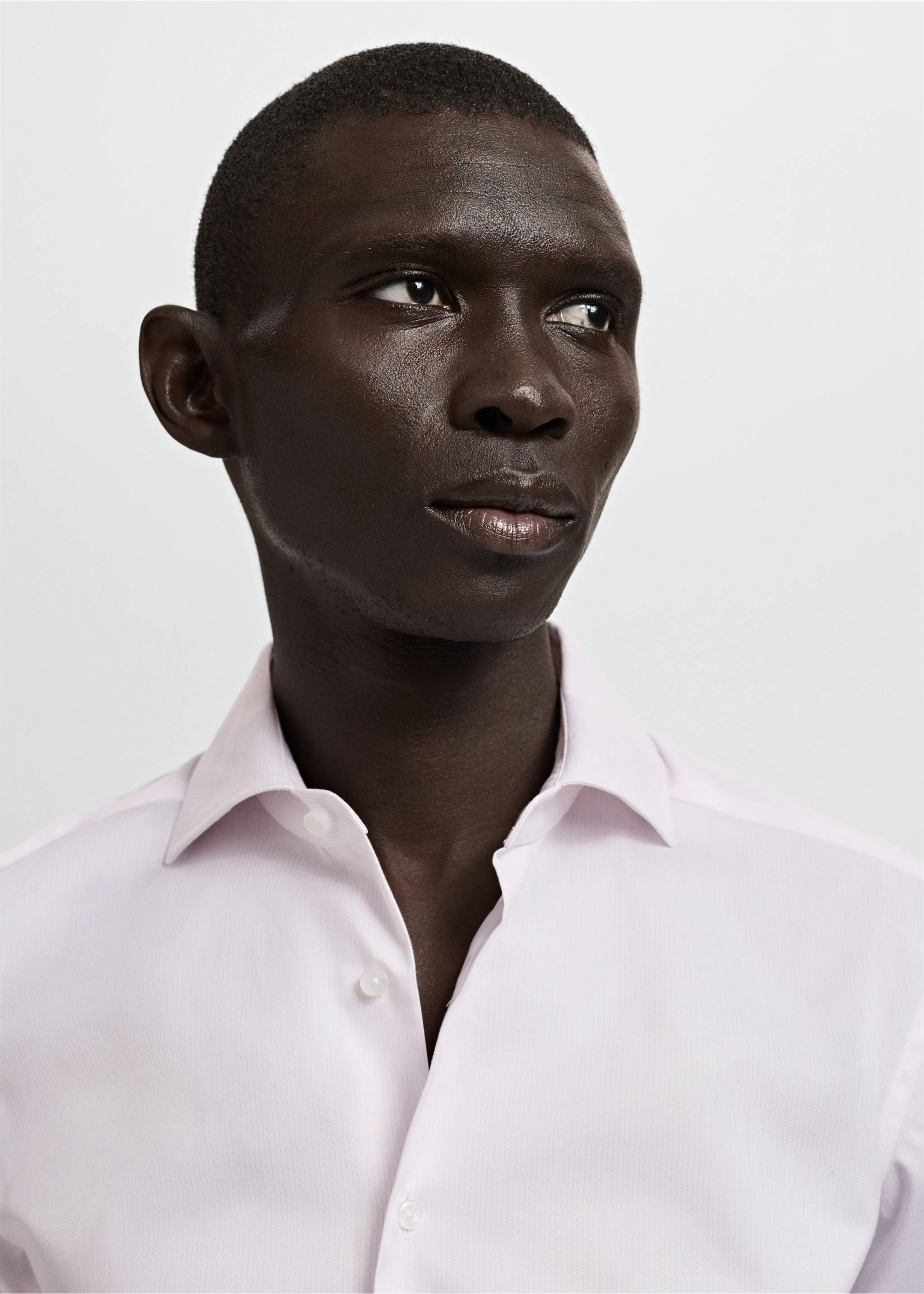 Костюмная рубашка slim fit 100% хлопок - Деталь изделия 1, Розовый. Ref: 27041254-00.