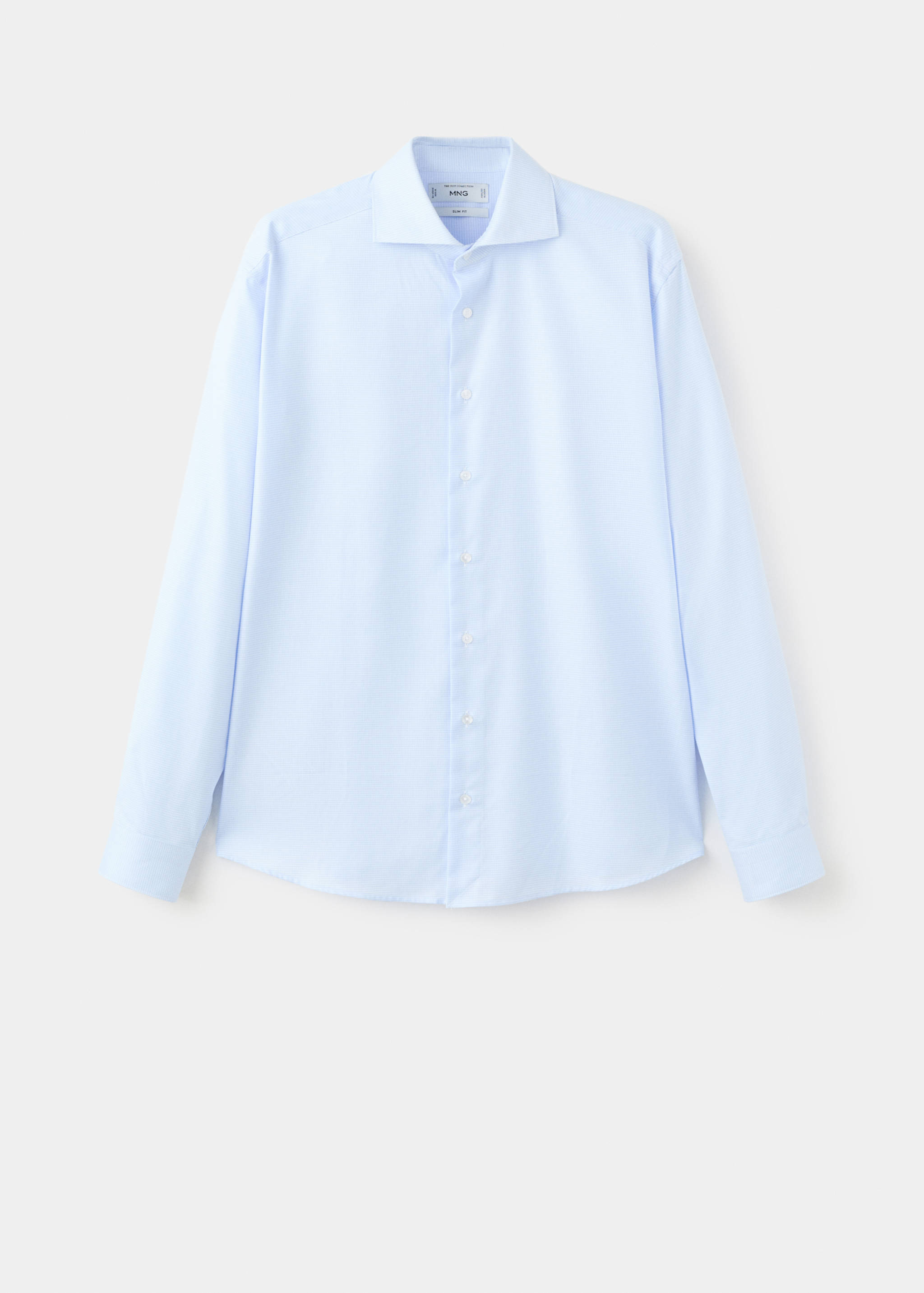 Slim-fit micro-print twill suit shirt - Article without model