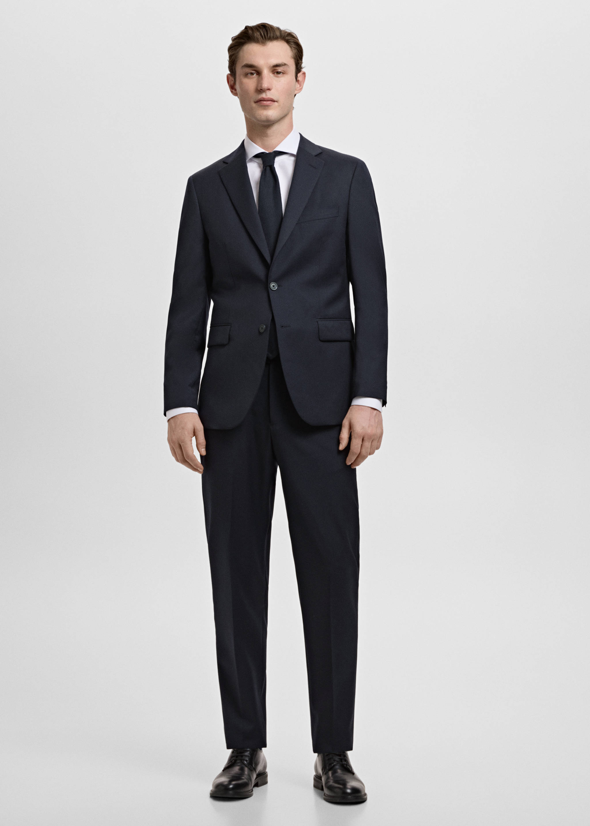 修身版型棉质西装衬衫 - null