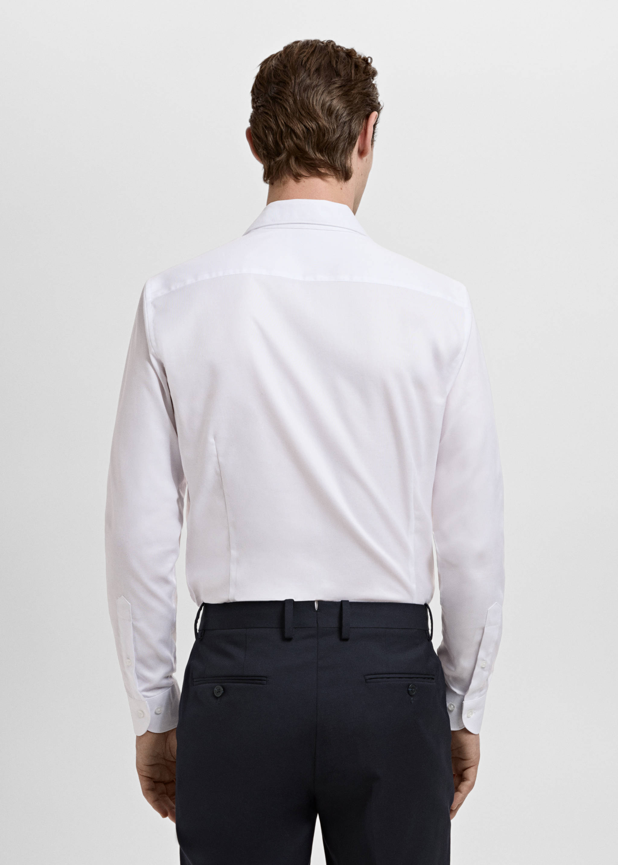 修身版型棉质西装衬衫 - null