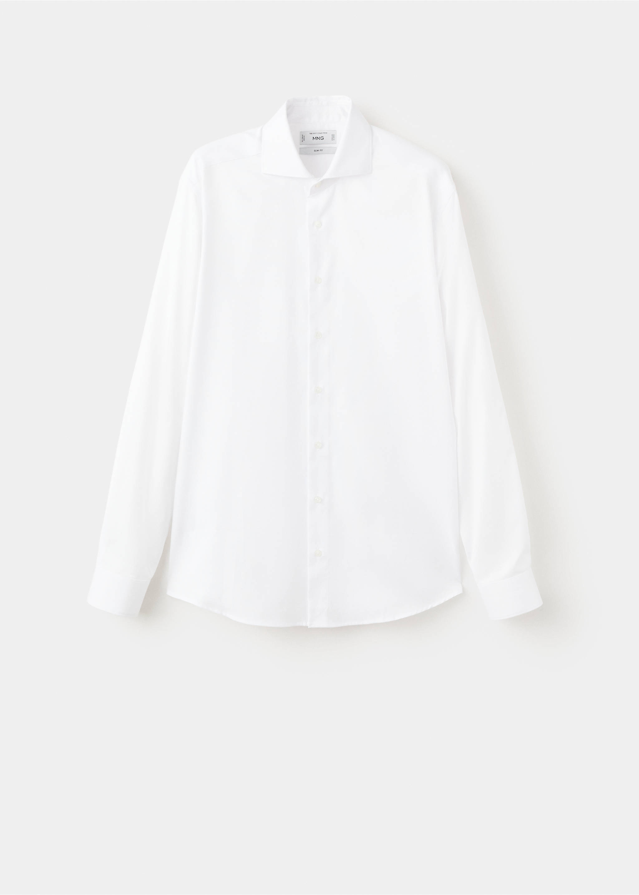Slim-fit cotton suit shirt - Article without model, White. Ref: 27041256-00.