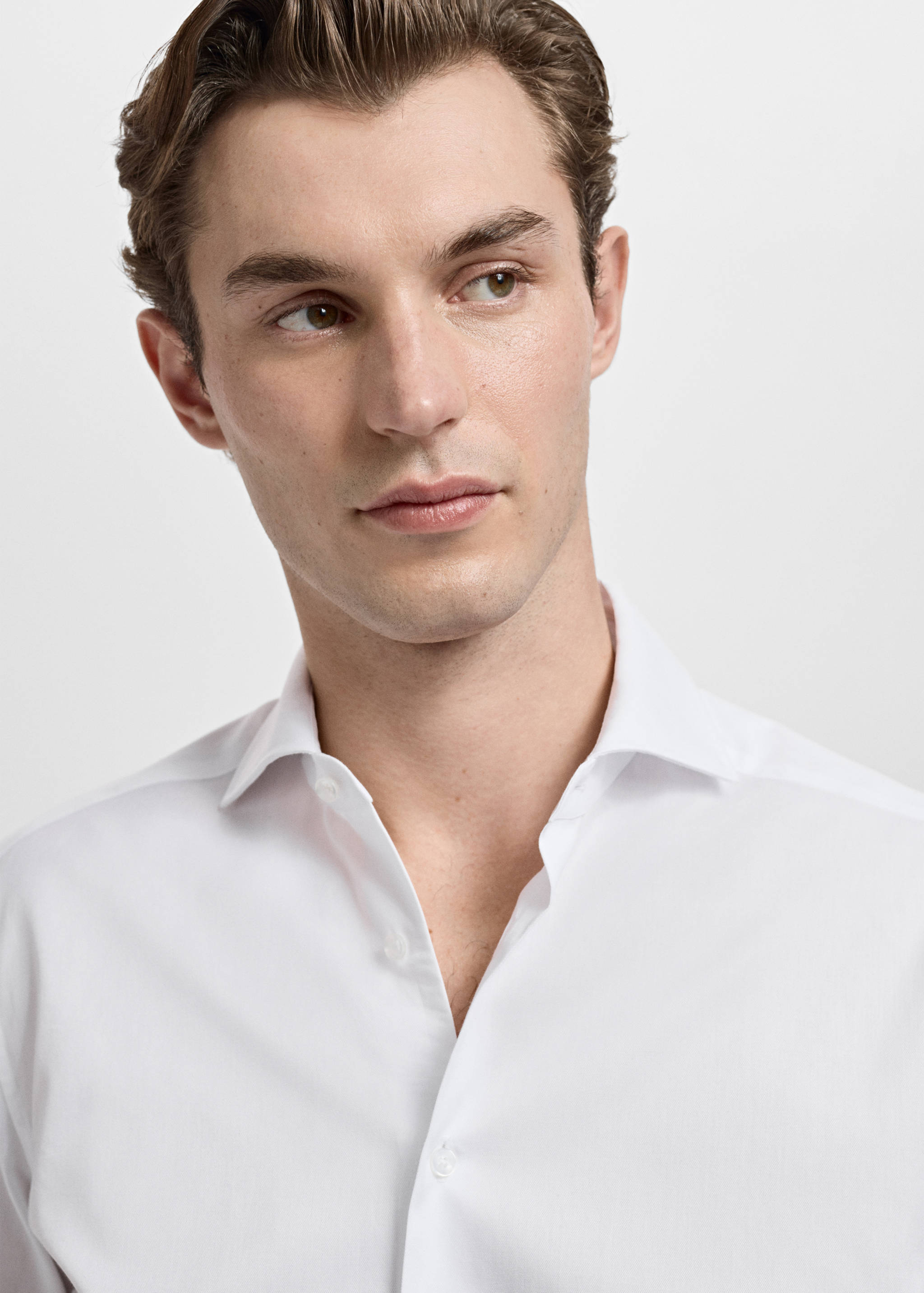 Slim-fit twill fabric suit with shirt cufflinks - Details of the article 1