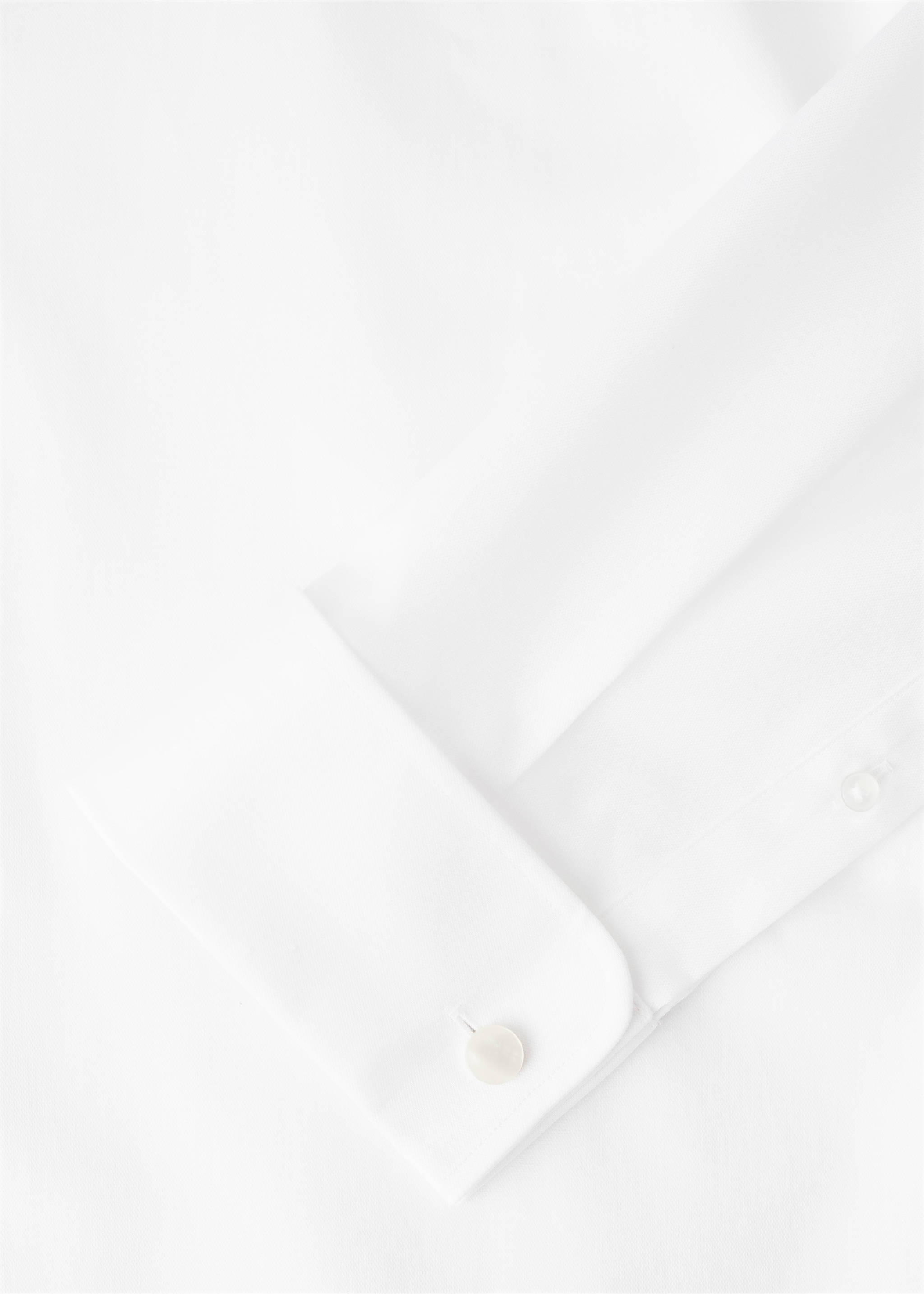 Костюмная рубашка slim fit из твила с запонками - Деталь изделия 8, Белый. Ref: 27041257-00.