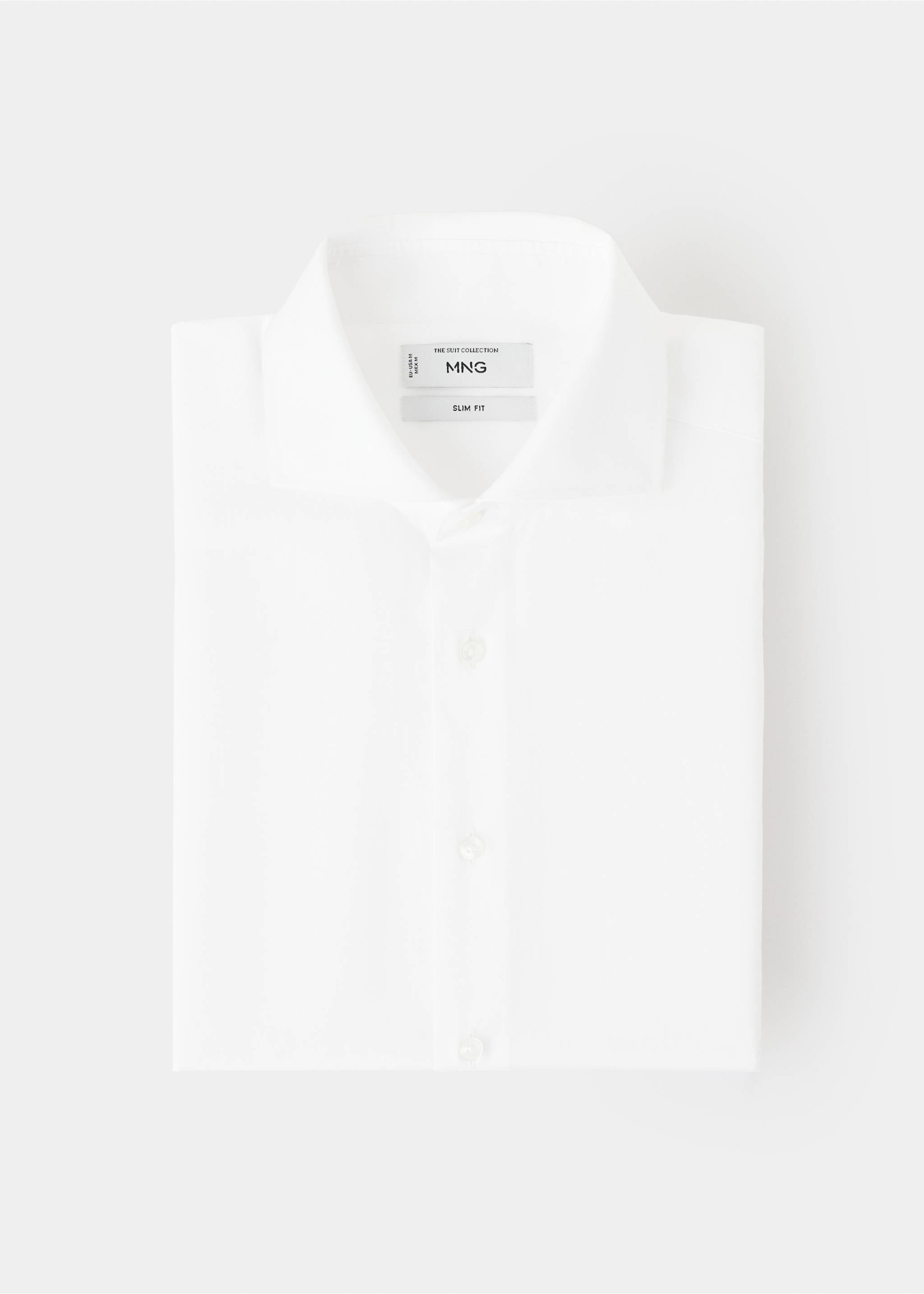 Костюмная рубашка slim fit из твила с запонками - Деталь изделия 9, Белый. Ref: 27041257-00.