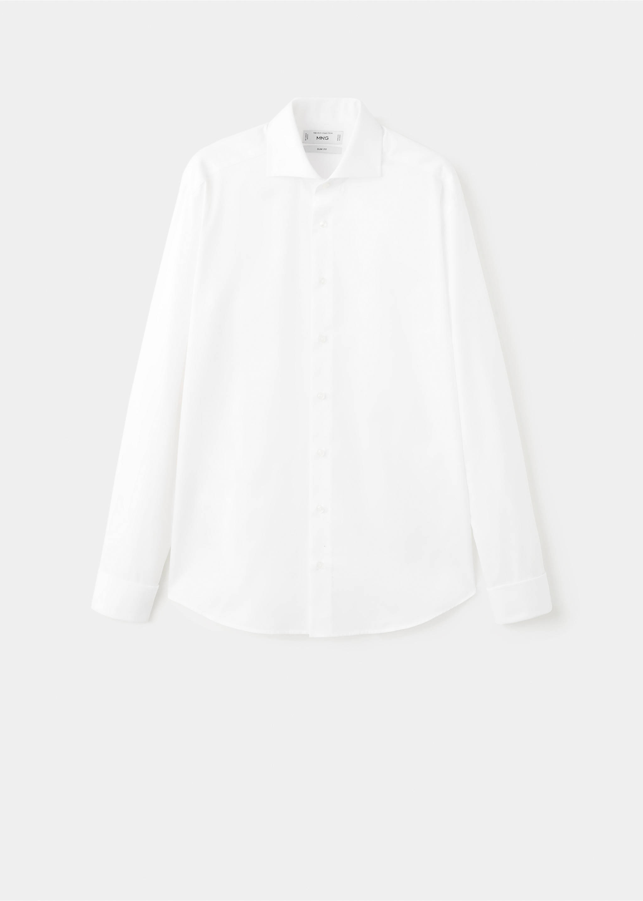 Костюмная рубашка slim fit из твила с запонками - Изделие без модели, Белый. Ref: 27041257-00.