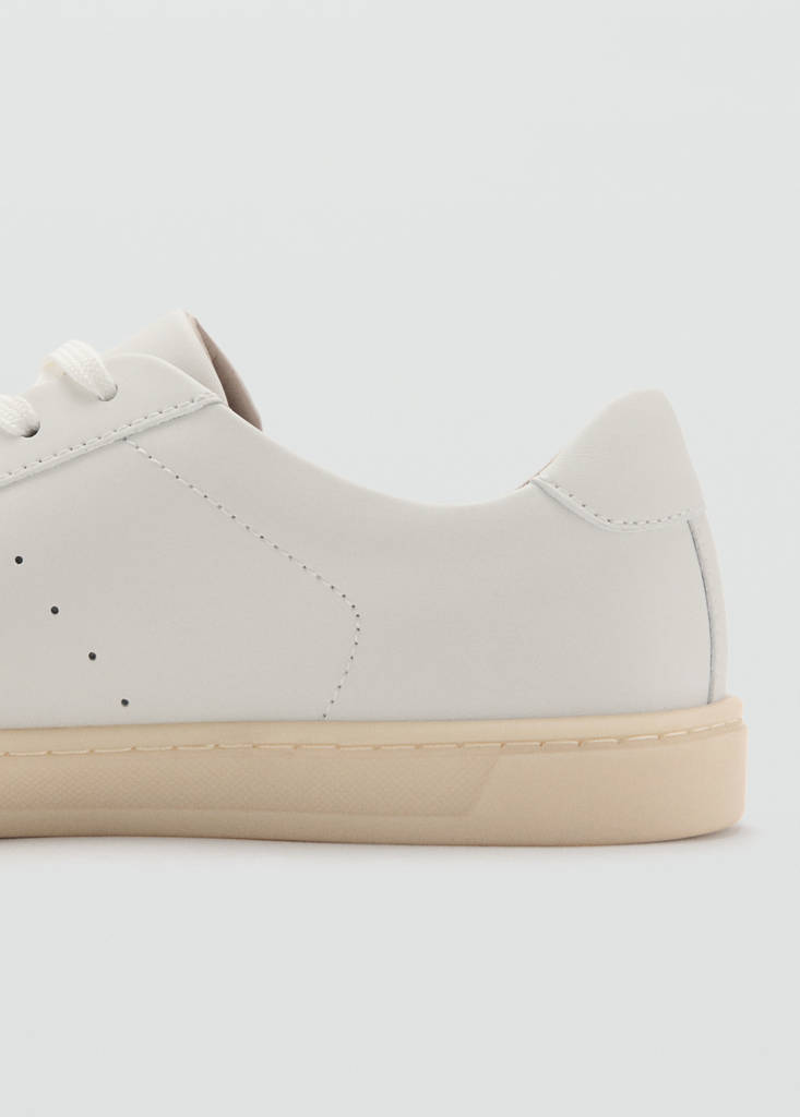 Leather panel sneaker — White