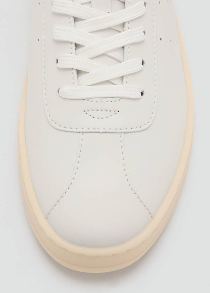 Leather panel sneaker — White