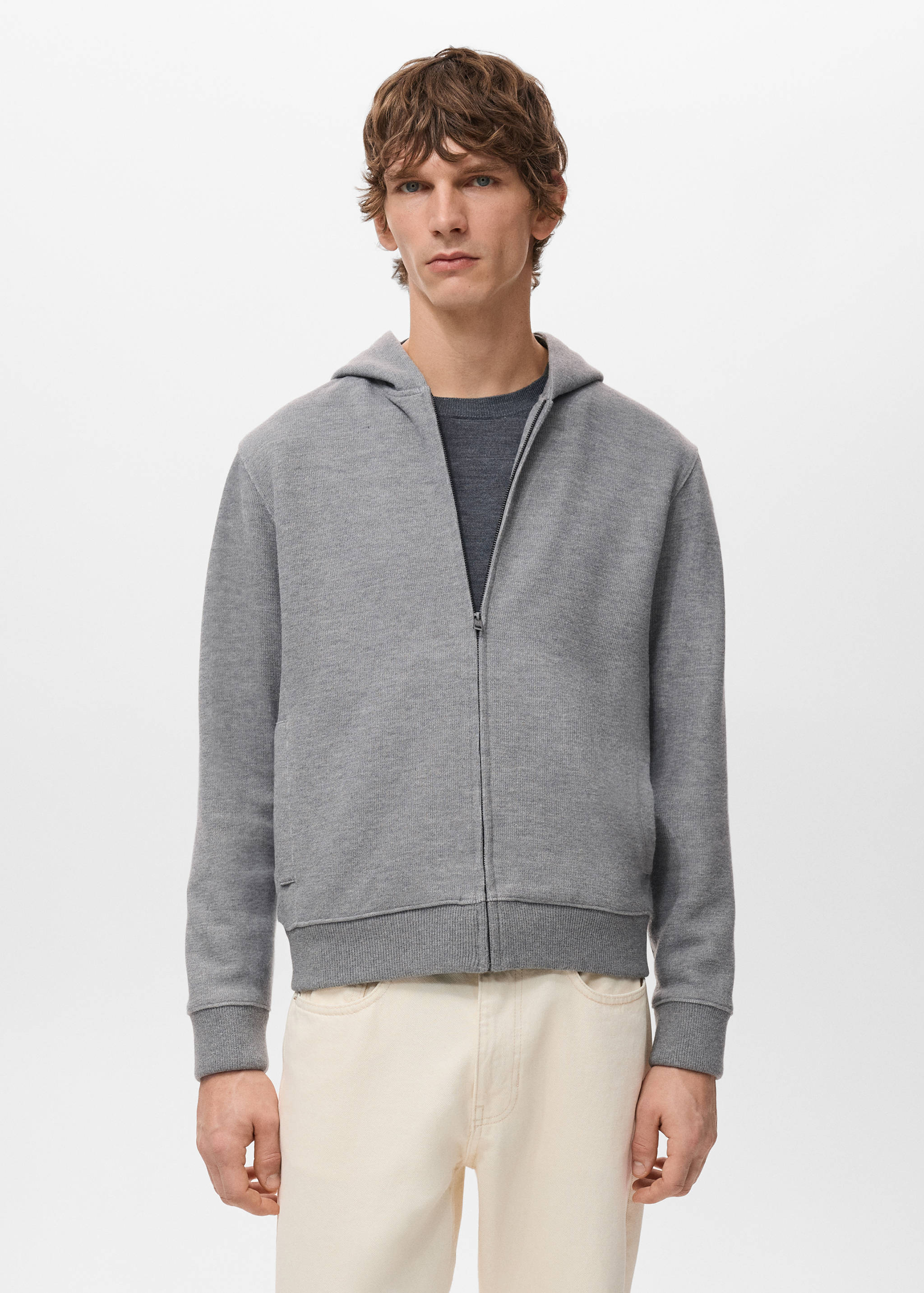 Textured hooded sweatshirt - Medium plane