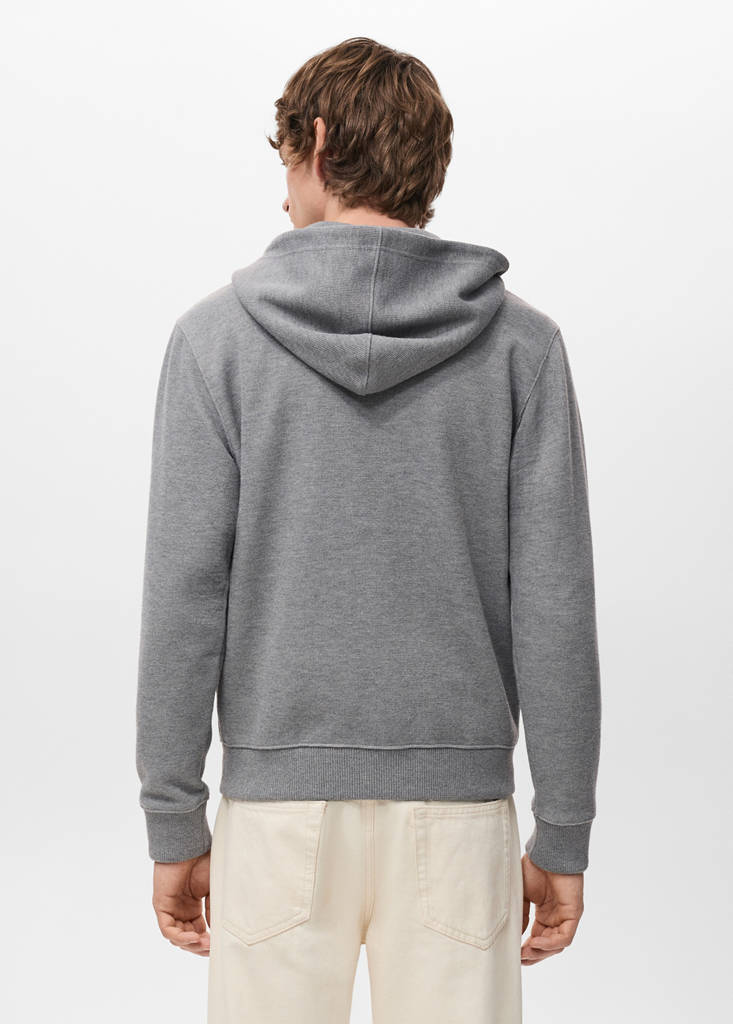 Textured hooded sweatshirt — Light Heather Grey