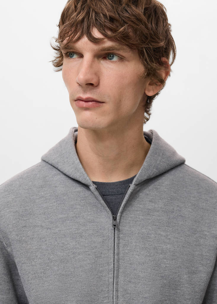 Textured hooded sweatshirt — Light Heather Grey