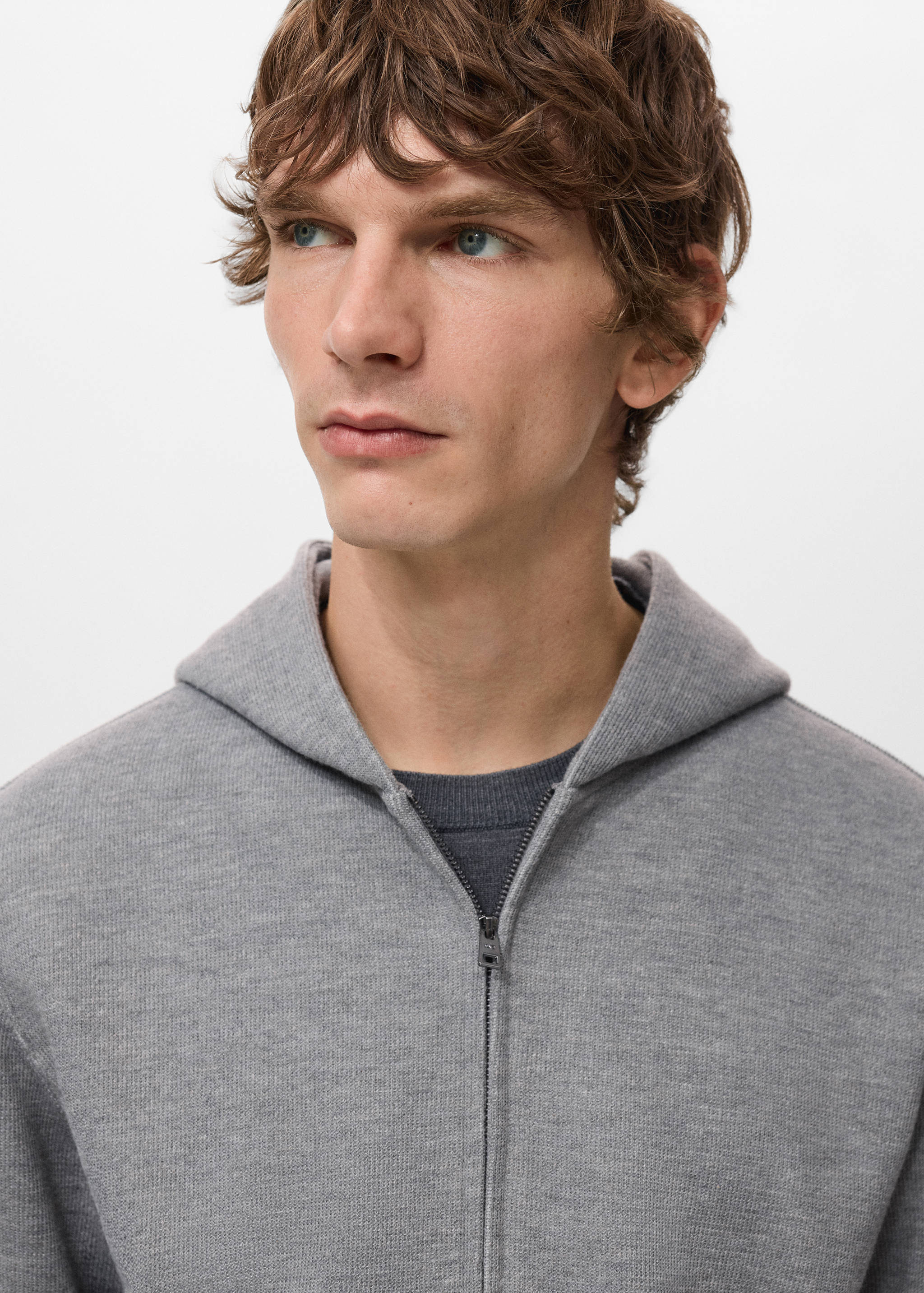 Textured hooded sweatshirt - Details of the article 1
