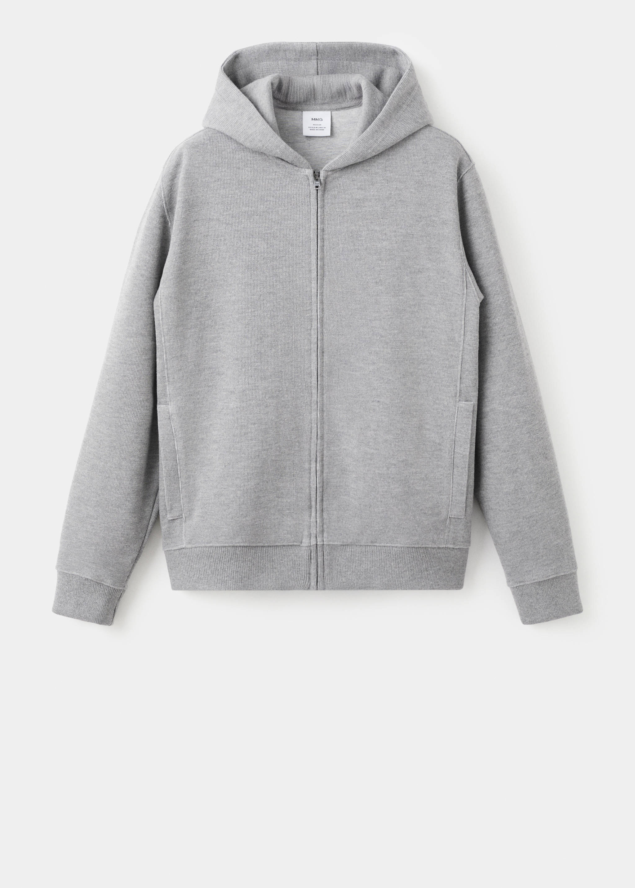 Textured hooded sweatshirt - Article without model