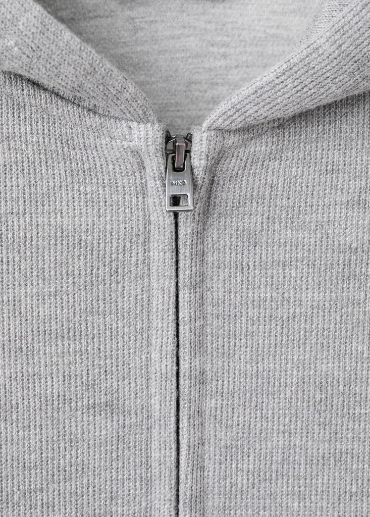 Textured hooded sweatshirt — Light Heather Grey