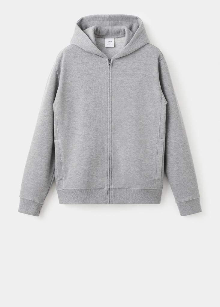 Textured hooded sweatshirt — Light Heather Grey