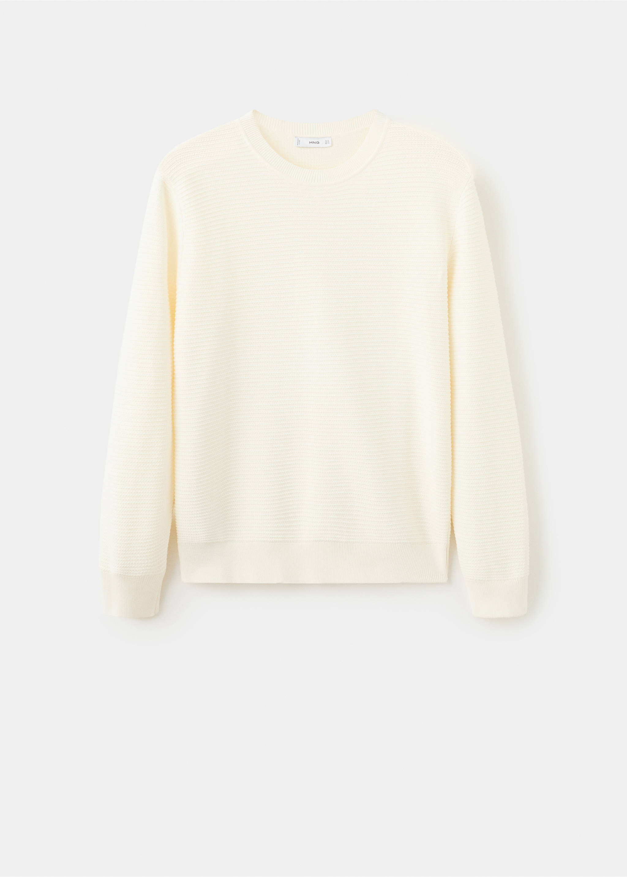 100%纯棉结构针织毛衣 - null, 灰白. Ref: 27041261-00.