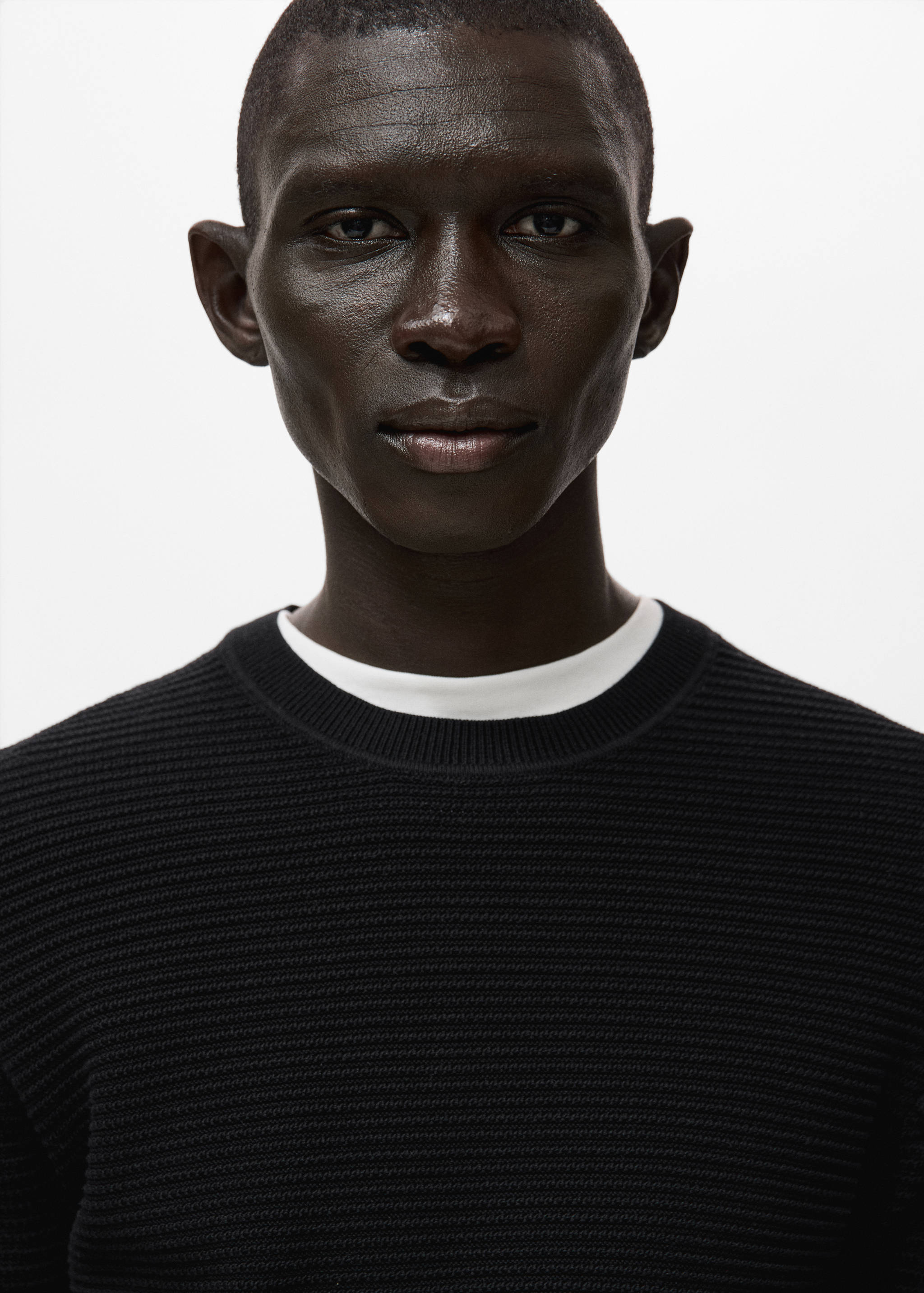 100%纯棉结构针织毛衣 - null