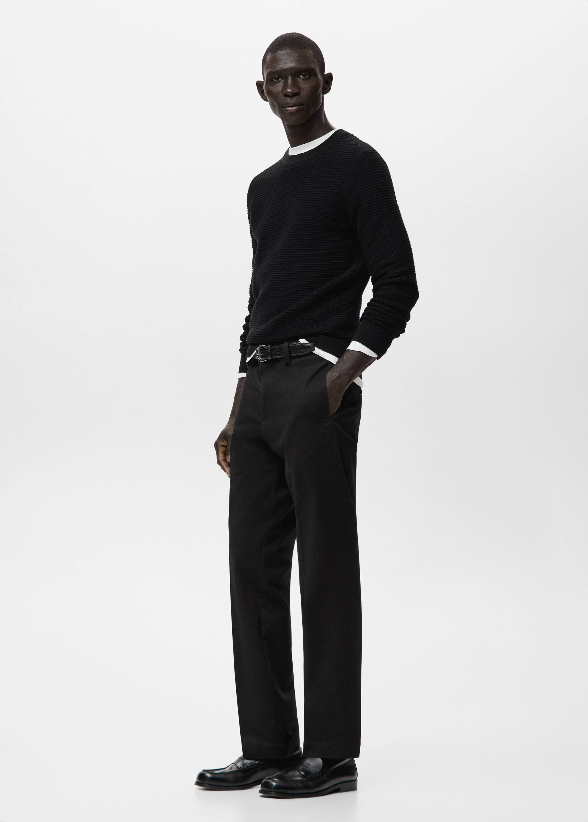 100%纯棉结构针织毛衣 - null