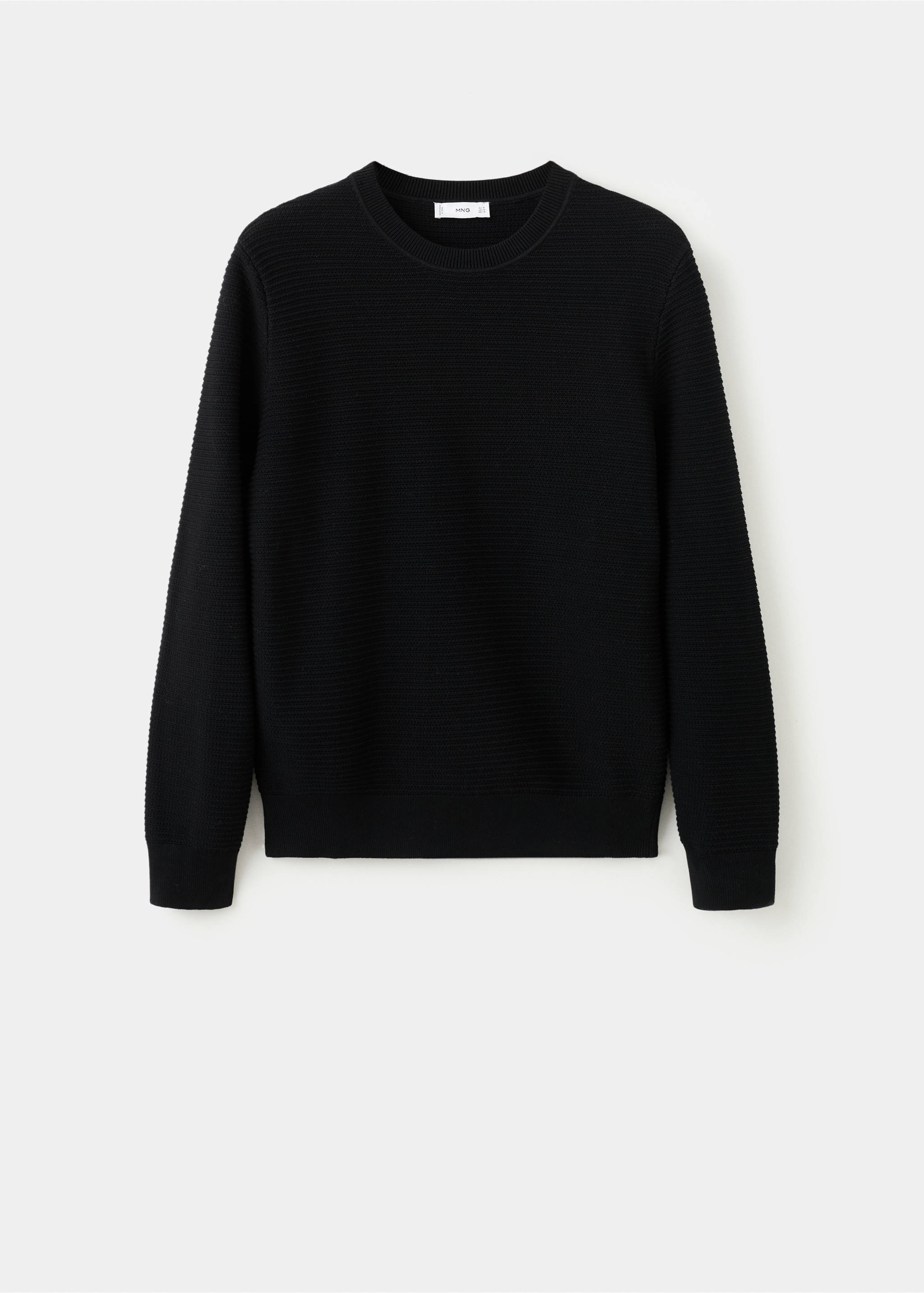 100%纯棉结构针织毛衣 - null, 黑色. Ref: 27041261-00.