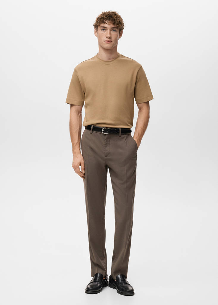 Medium weight regular fit T-shirt — Medium Brown