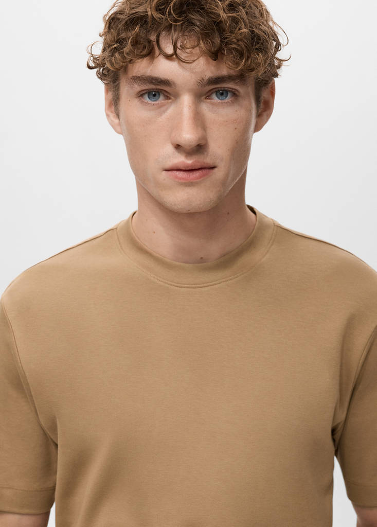 Medium weight regular fit T-shirt — Medium Brown