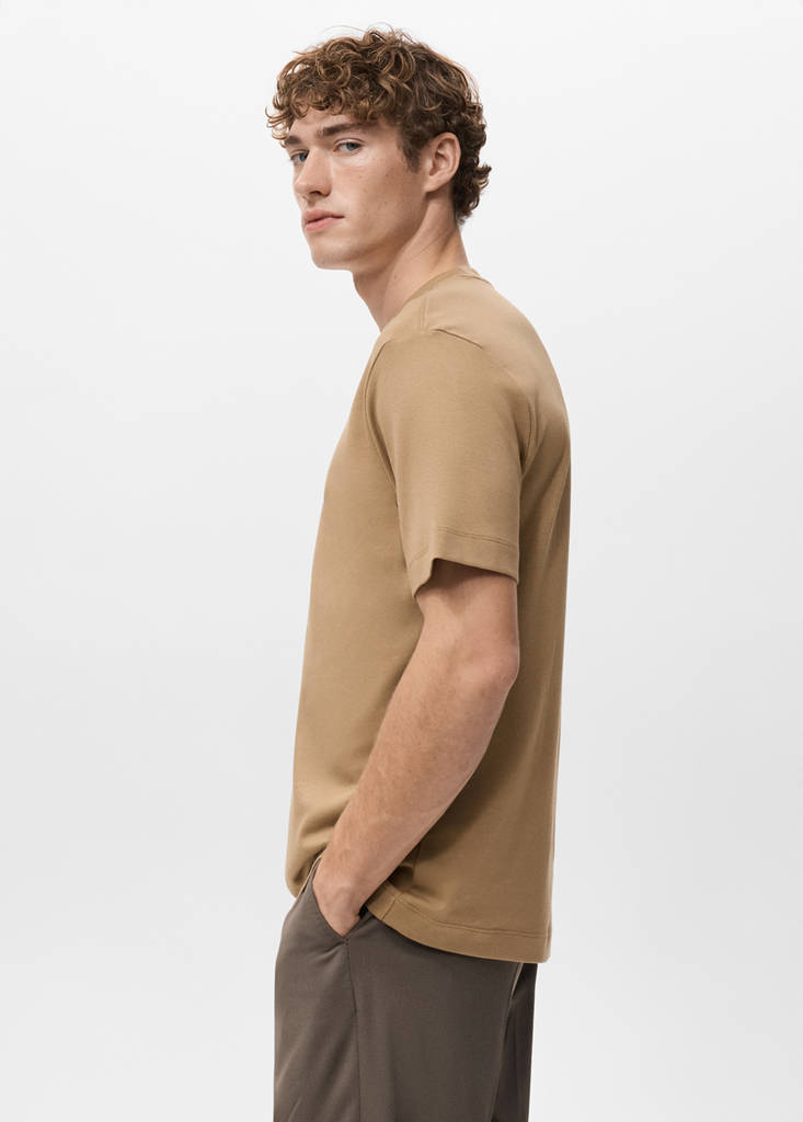 Medium weight regular fit T-shirt — Medium Brown