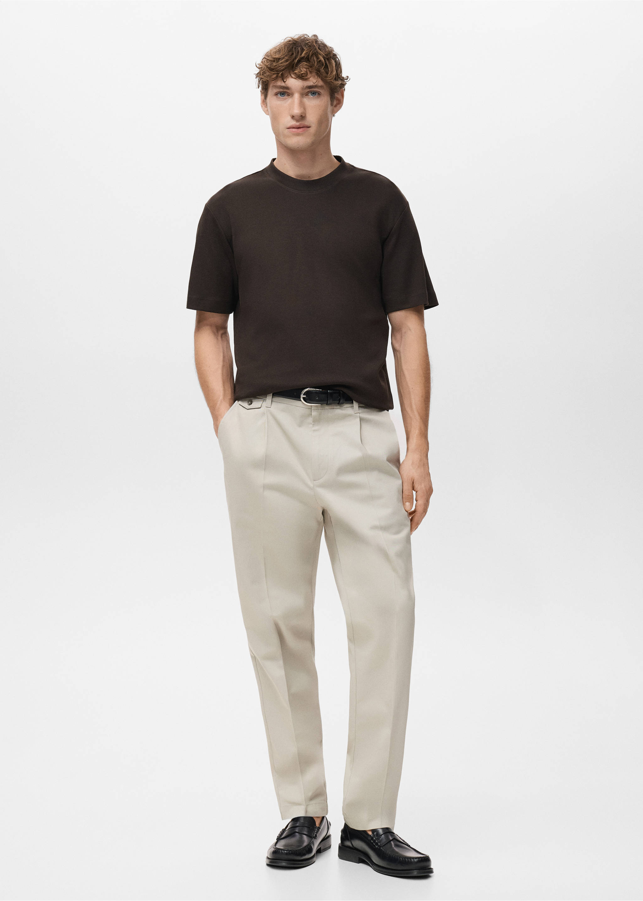 Tricou medium weight regular fit - Plan general, Ciocolatiu. Ref: 27041262-00.