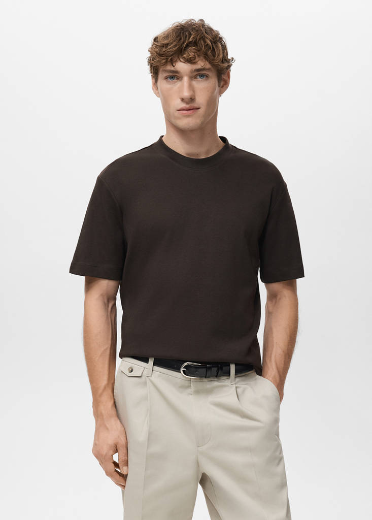 Medium weight regular fit T-shirt — Chocolate
