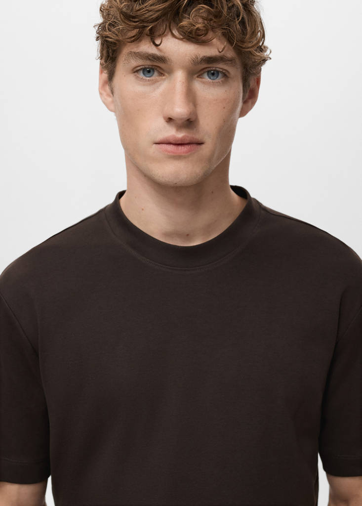 Medium weight regular fit T-shirt — Chocolate