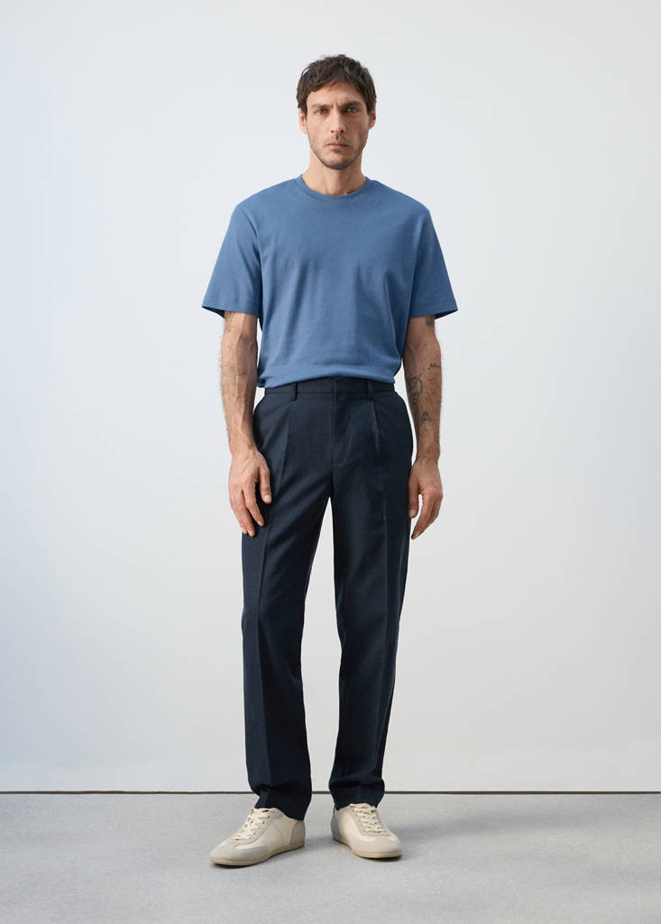 Medium weight regular fit T-shirt — China Blue
