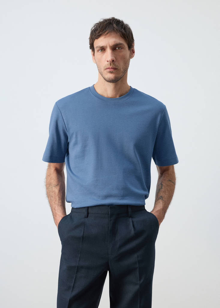 Medium weight regular fit T-shirt — China Blue
