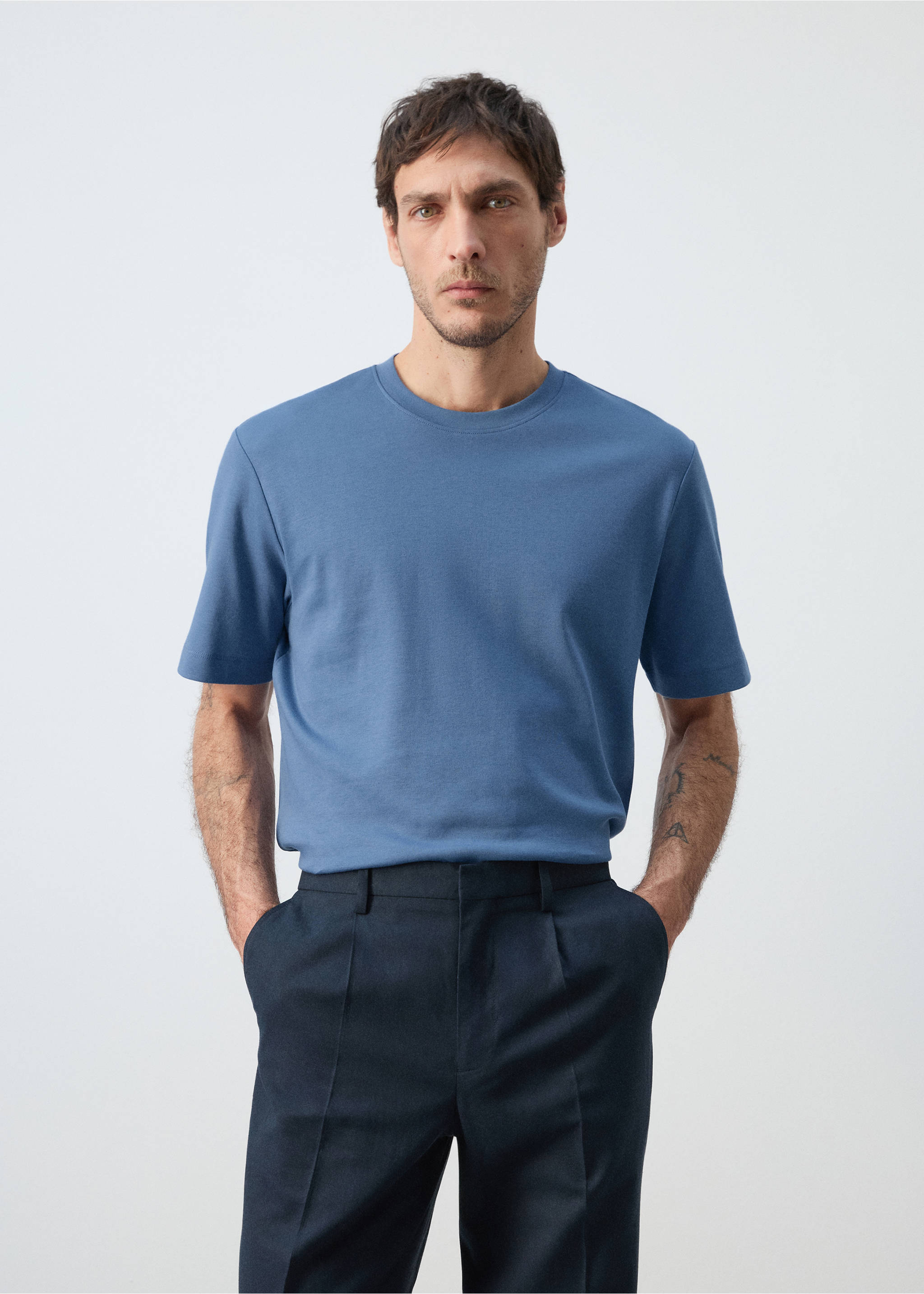 Medium weight regular fit T-shirt - Medium plane, China Blue. Ref: 27041262-00.