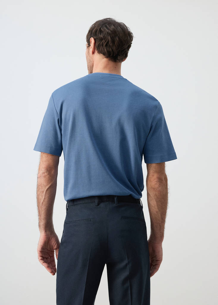 Medium weight regular fit T-shirt — China Blue