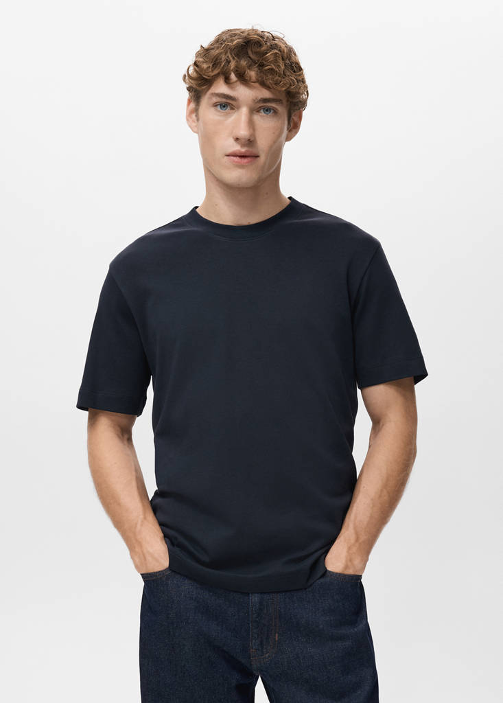 Medium weight regular fit T-shirt — Navy