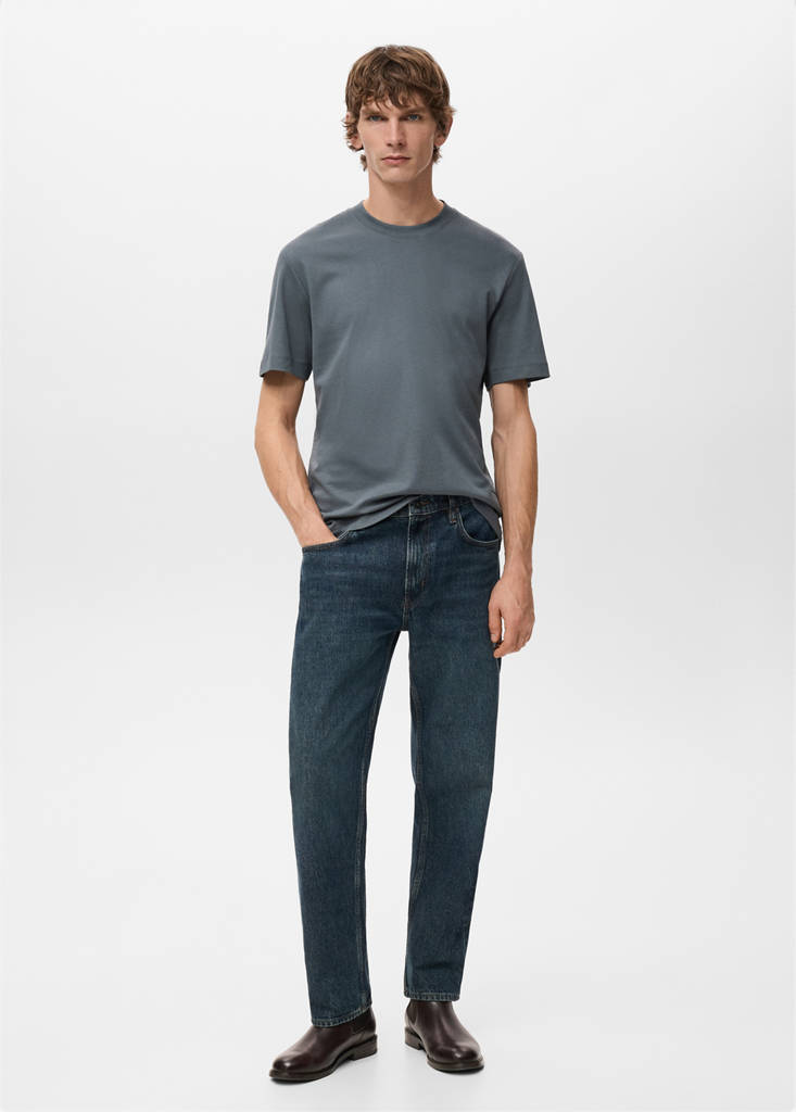 Medium weight regular fit T-shirt — Prussian Blue